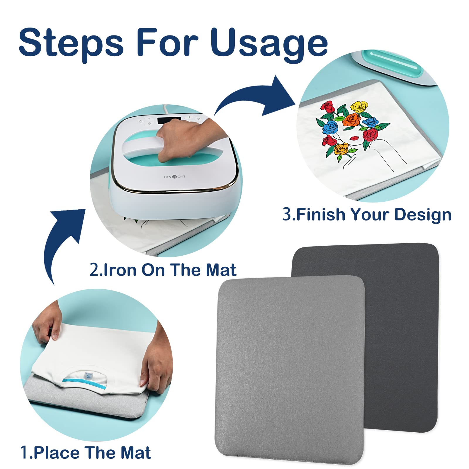 HTVRONT 12X10 Heat Press Machine Bundle - H10 12X10 Heat Press Machine & 15X15“ Heat Press Mat - Image 9