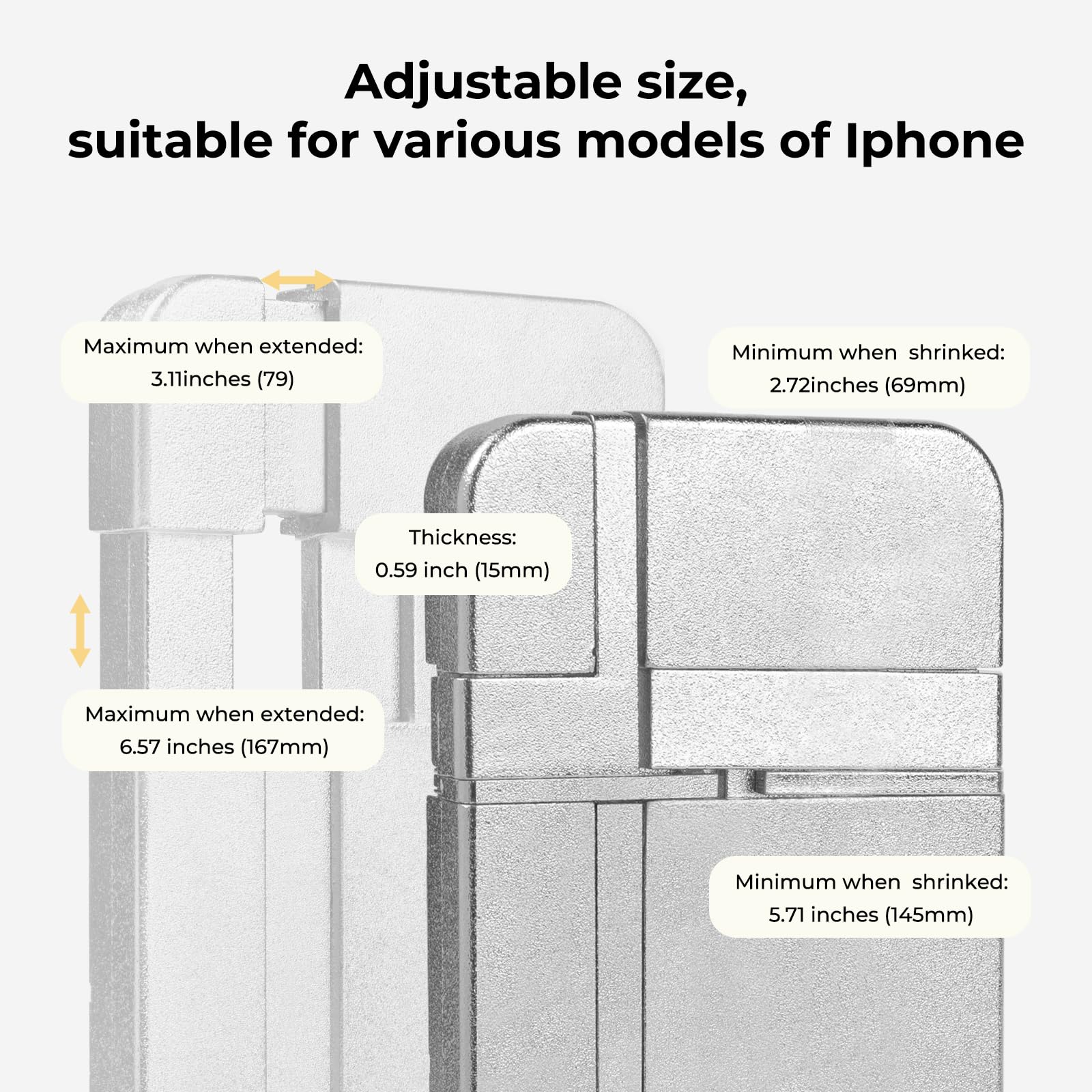 HTVRONT Adjustable Phone Case Fixture- Universal Aluminium Fixture Mold Compatible with Multiple iPhone Models- Durable for Heat Pressing, Preventing Deformation and Uneven Heating - Image 3