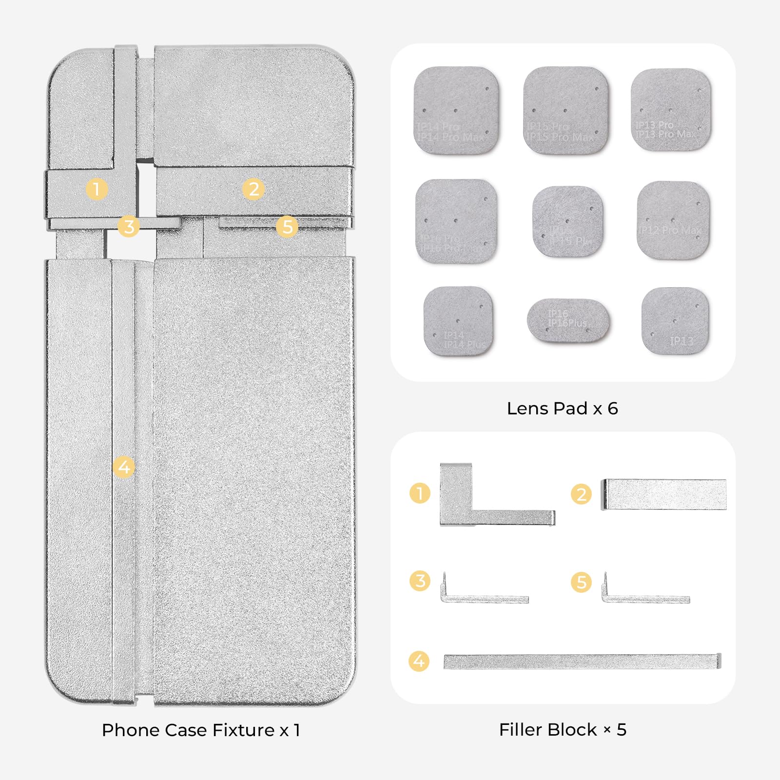 HTVRONT Adjustable Phone Case Fixture- Universal Aluminium Fixture Mold Compatible with Multiple iPhone Models- Durable for Heat Pressing, Preventing Deformation and Uneven Heating - Image 5