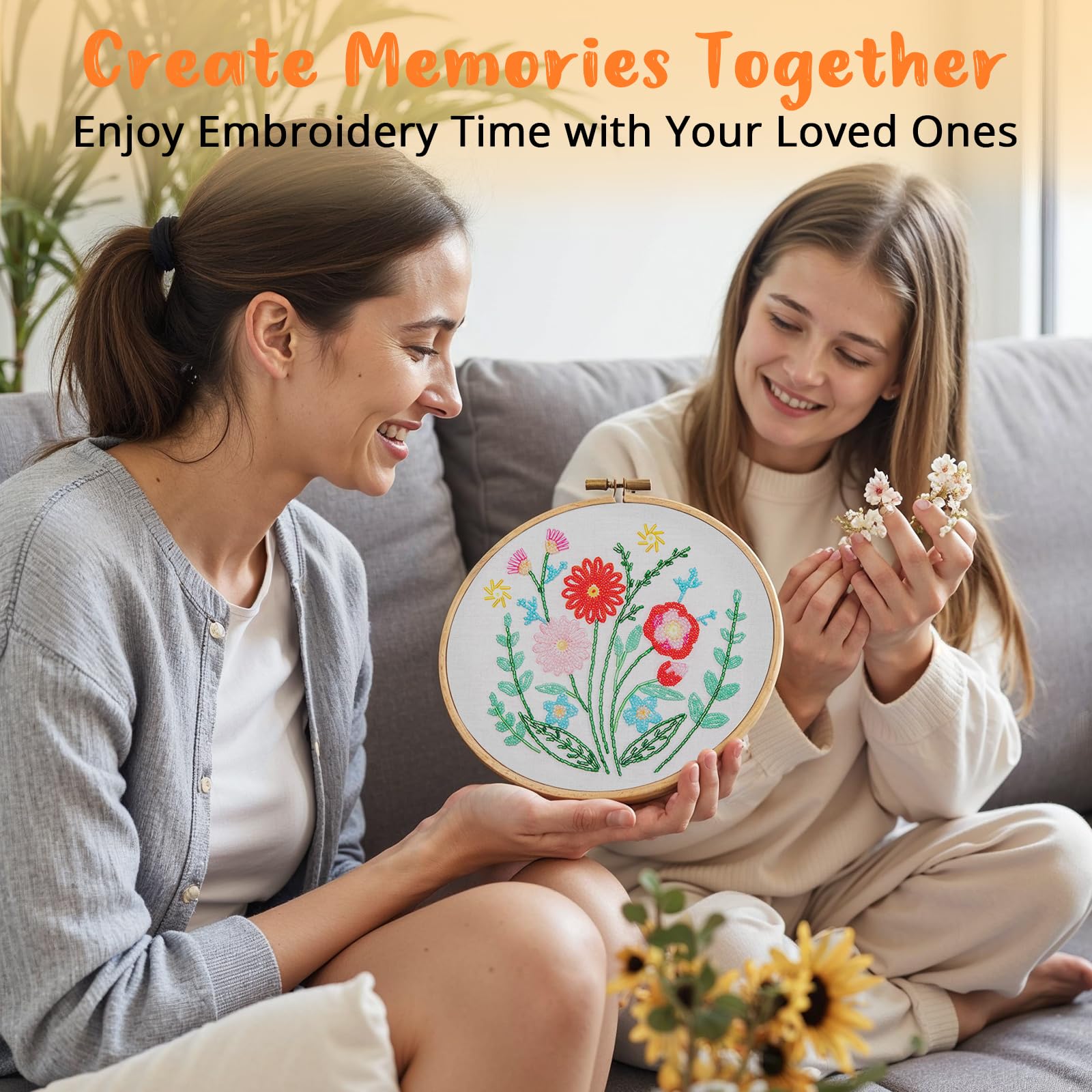 HTVRONT Bead Embroidery Kit for Beginners 3 Sets Bling Bling Bead Embroidery Kit with Step By Step Stitch Video & Instructions, Three-Dimensional Starter Embroidery Set with 19 Stitches for Gift - Image 5