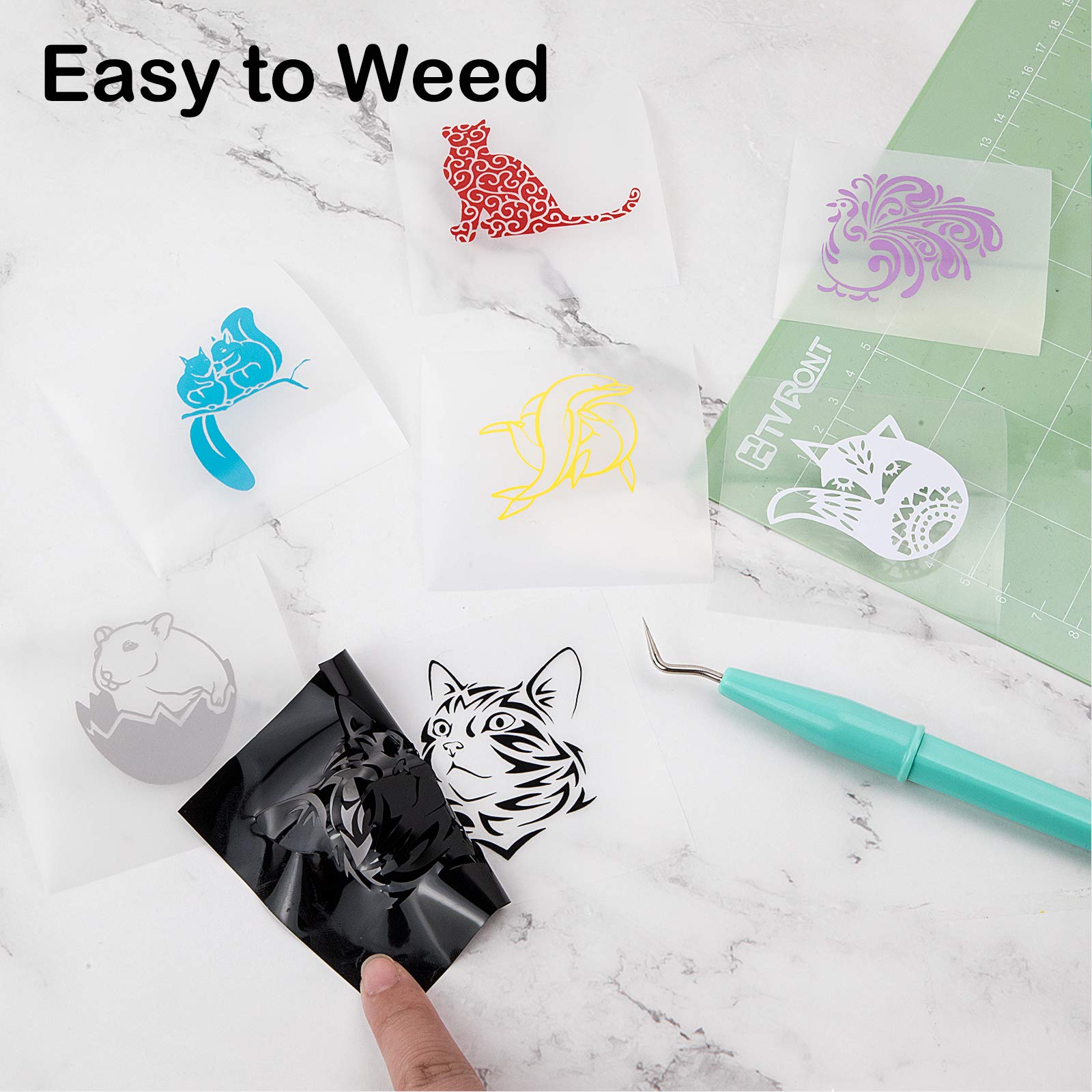 HTVRONT Black Permanent Vinyl - 12" x 14 FT Permanent Adhesive Matte Black Vinyl Roll Compatible with Cricut Cutting Machine, Silhouette, Cameo Cutters, Signs, Scrapbooking, Craft, Die Cutters - Image 3