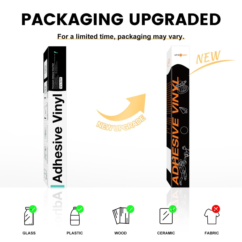 HTVRONT Black Permanent Vinyl - 12" x 14 FT Permanent Adhesive Matte Black Vinyl Roll Compatible with Cricut Cutting Machine, Silhouette, Cameo Cutters, Signs, Scrapbooking, Craft, Die Cutters - Image 4