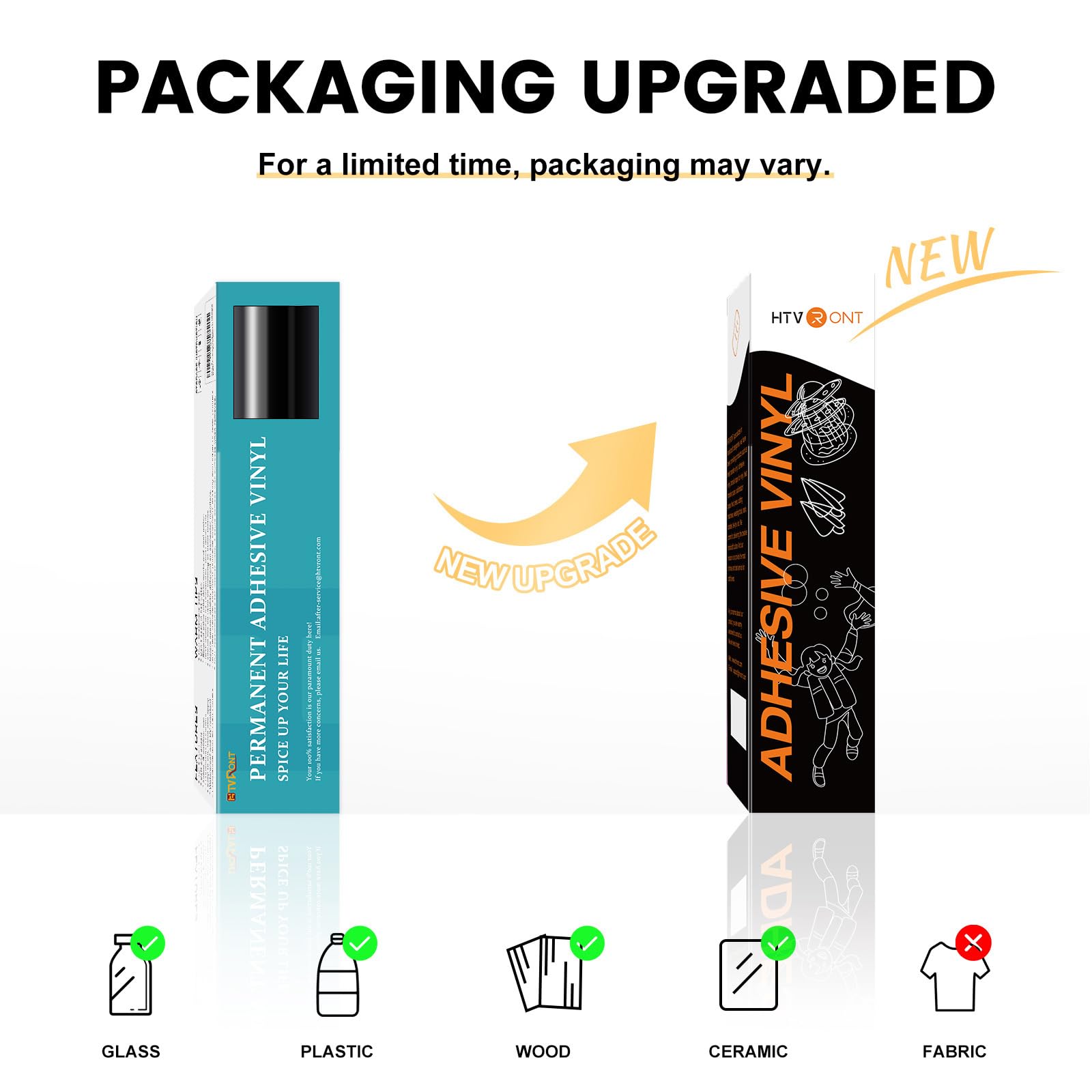 HTVRONT Black Permanent Vinyl - 12" x 50 FT Black Permanent Adhesive Vinyl Roll Compatible with Cricut Cutting Machine, Silhouette and Cameo - Image 6