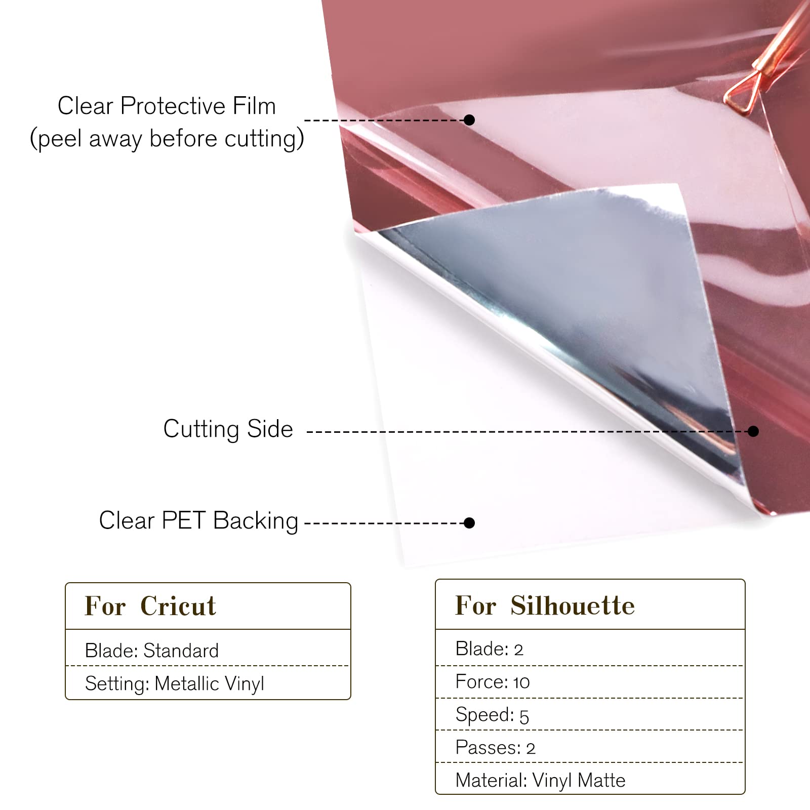 HTVRONT Chrome Vinyl - 9PCS 12"x12" Mirror Metallic Permanent Adhesive Vinyl for Cutting Machine, Mirror Chrome Metallic Permanent Sheets for Decoration - Image 4