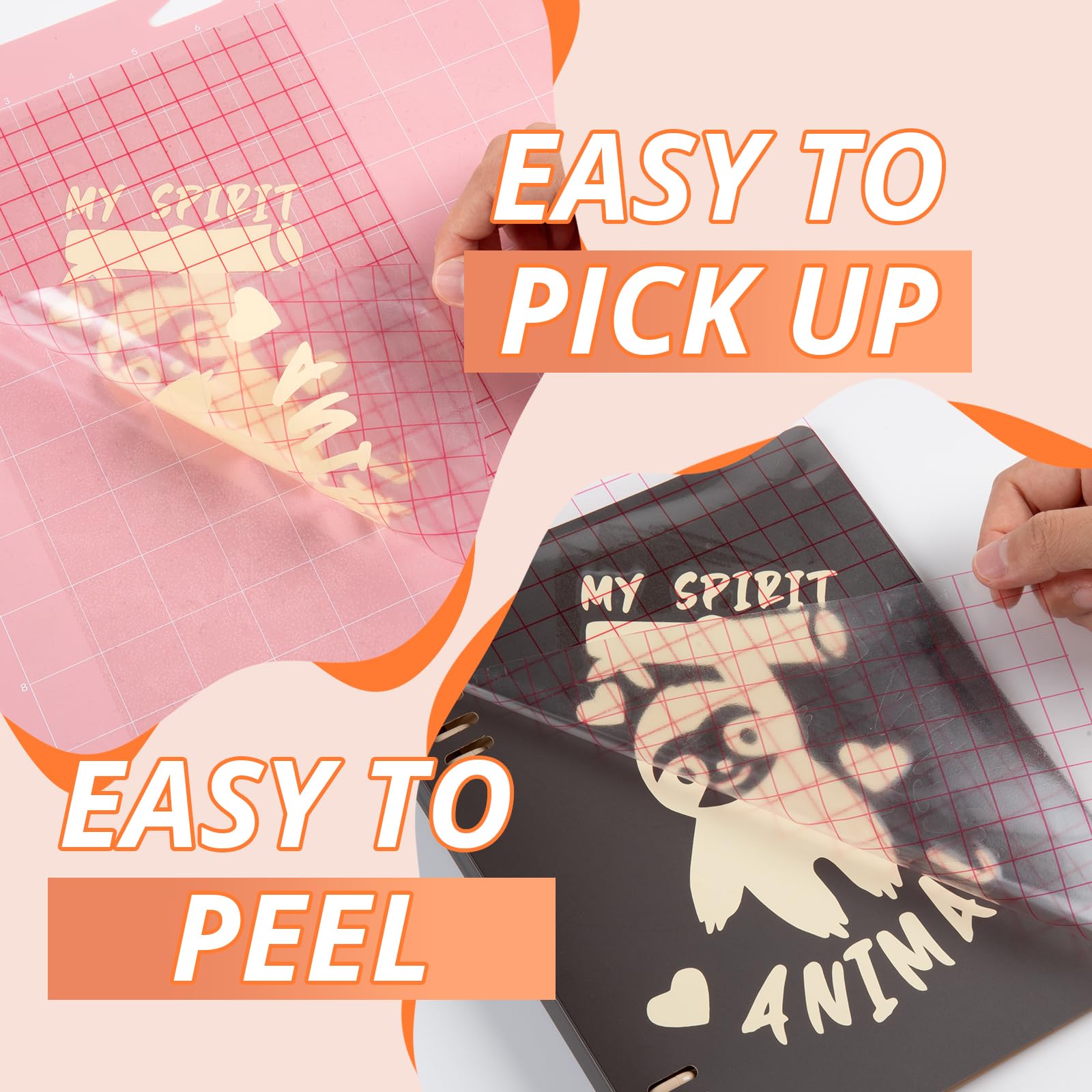 HTVRONT Transfer Tape for Vinyl - 12" x 30 Feet Clear w/Red Alignment Grid Medium Tack Vinyl Transfer Tape Perfect for Cameo Self Adhesive Vinyl for Signs Stickers Decals Walls Doors & Window - Image 4