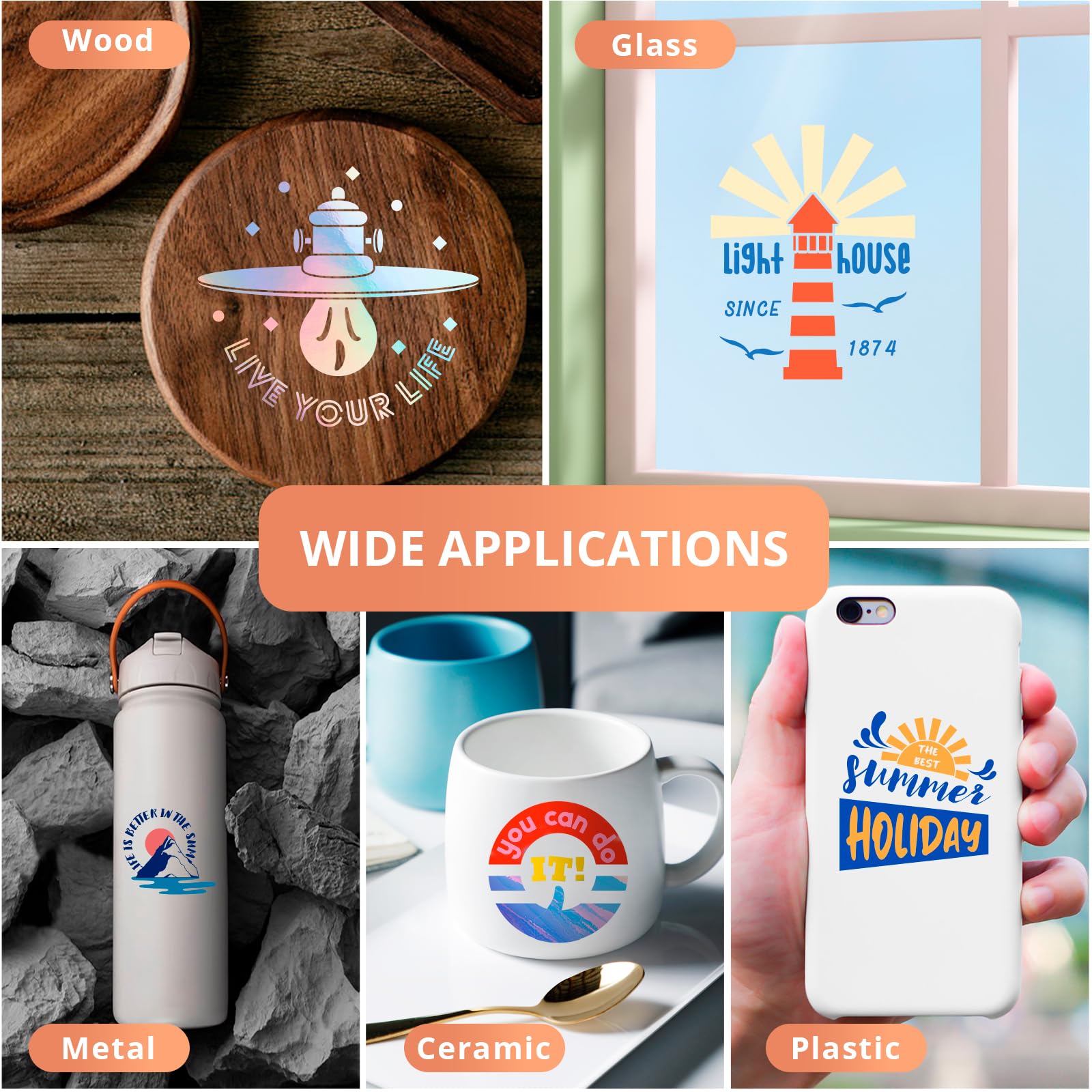 HTVRONT Transfer Tape for Vinyl - 12" x 30 Feet Clear w/Red Alignment Grid Medium Tack Vinyl Transfer Tape Perfect for Cameo Self Adhesive Vinyl for Signs Stickers Decals Walls Doors & Window - Image 6