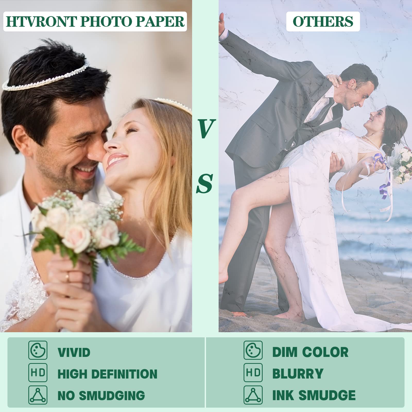 HTVRONT Glossy Photo Paper for Printer - 100 Sheets Inkjet Printer Paper for Chip Bag Paper, Instant Dry Glossy Photo Paper 8.5 x 11 180gsm - Image 3