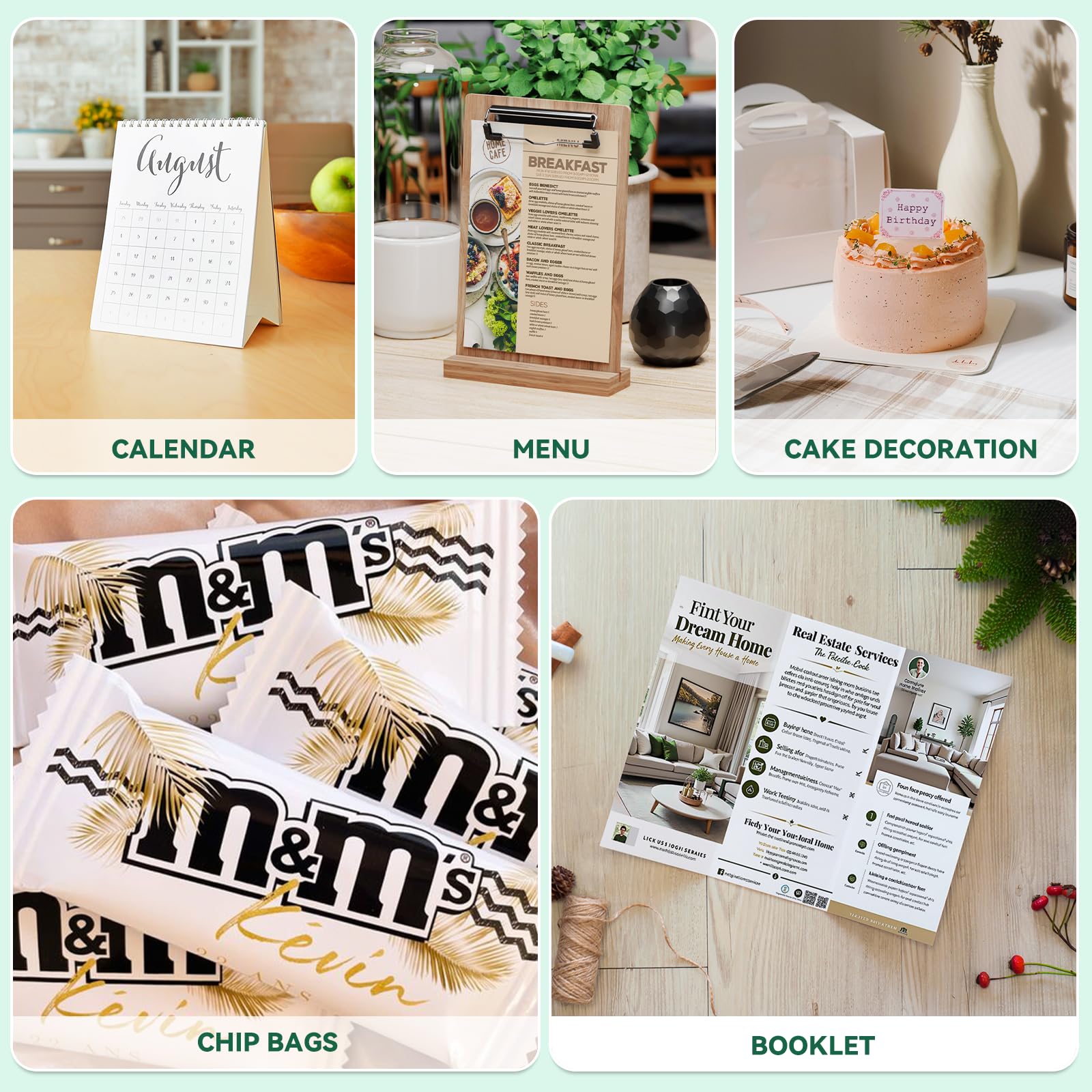 HTVRONT Glossy Photo Paper for Printer - 100 Sheets Inkjet Printer Paper for Chip Bag Paper, Instant Dry Glossy Photo Paper 8.5 x 11 180gsm - Image 6