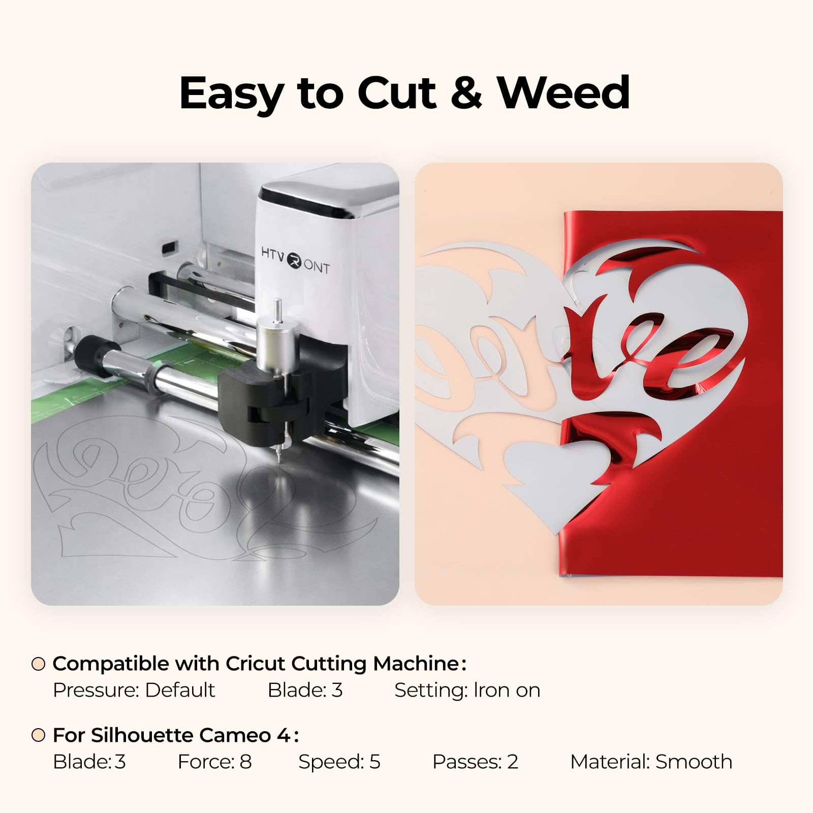 HTVRONT Gold Metallic HTV Vinyl - 12”x 5ft Gold Iron on Vinyl Roll, Heat Transfer Vinyl for All Cutting Machines, Easy to Cut & Weed for T-Shirts & Custom Heat Vinyl Designs - Image 5