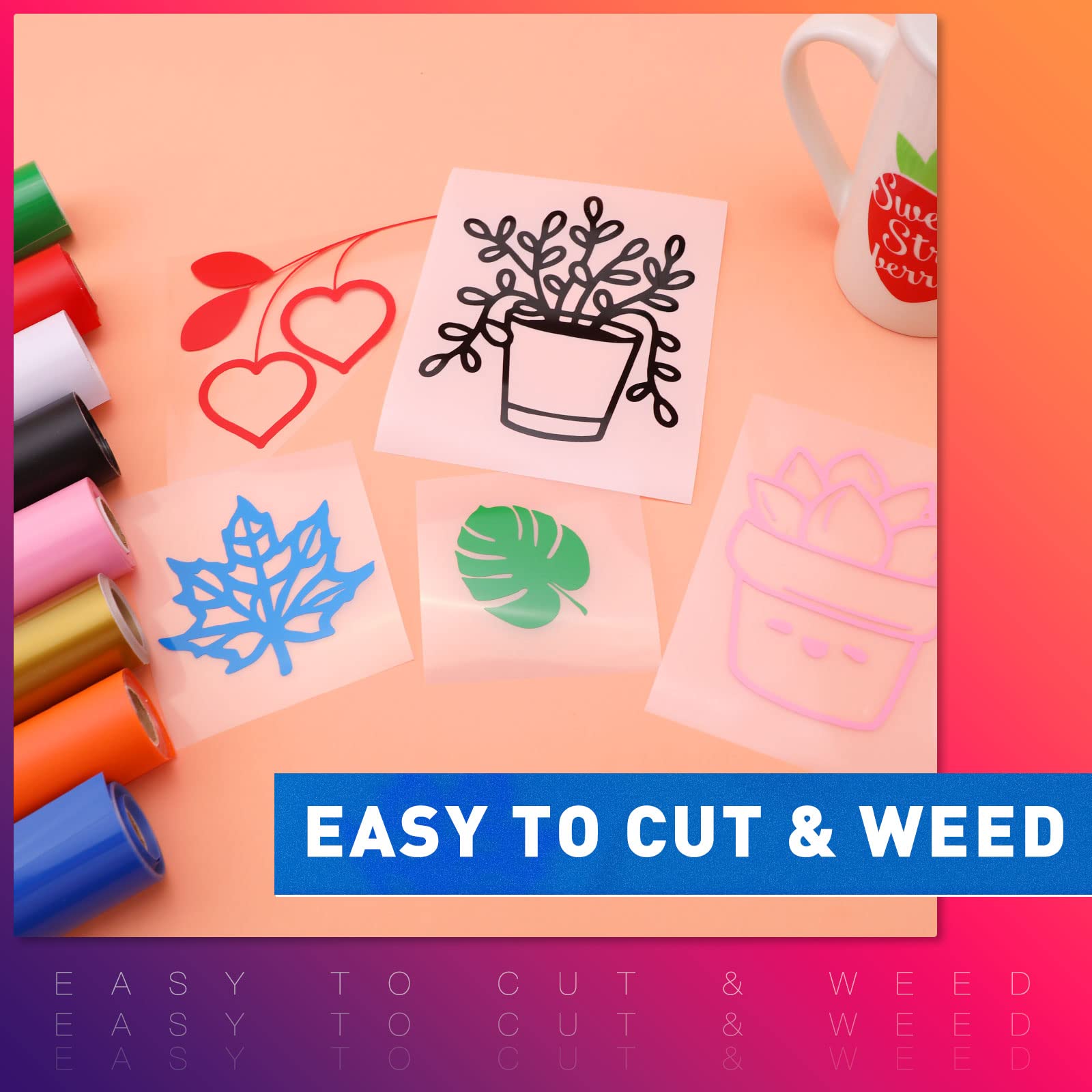 HTVRONT Green Permanent Vinyl - 12" x 11 FT Adhesive Permanent Vinyl Roll Compatible with Cricut Cutting Machine, Silhouette, Cameo, Signs, Scrapbooking, Craft, Die Cutters (Glossy Green) - Image 4