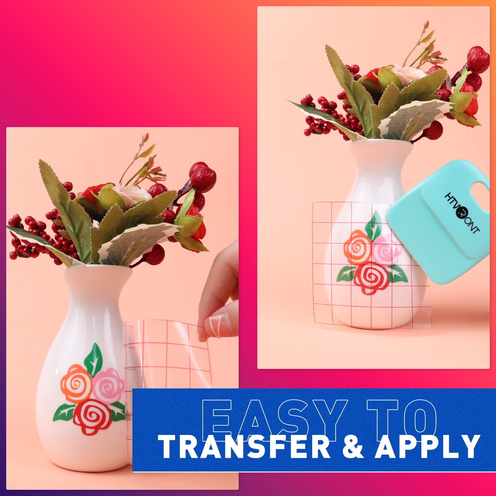 HTVRONT Green Permanent Vinyl - 12" x 11 FT Adhesive Permanent Vinyl Roll Compatible with Cricut Cutting Machine, Silhouette, Cameo, Signs, Scrapbooking, Craft, Die Cutters (Glossy Green) - Image 5