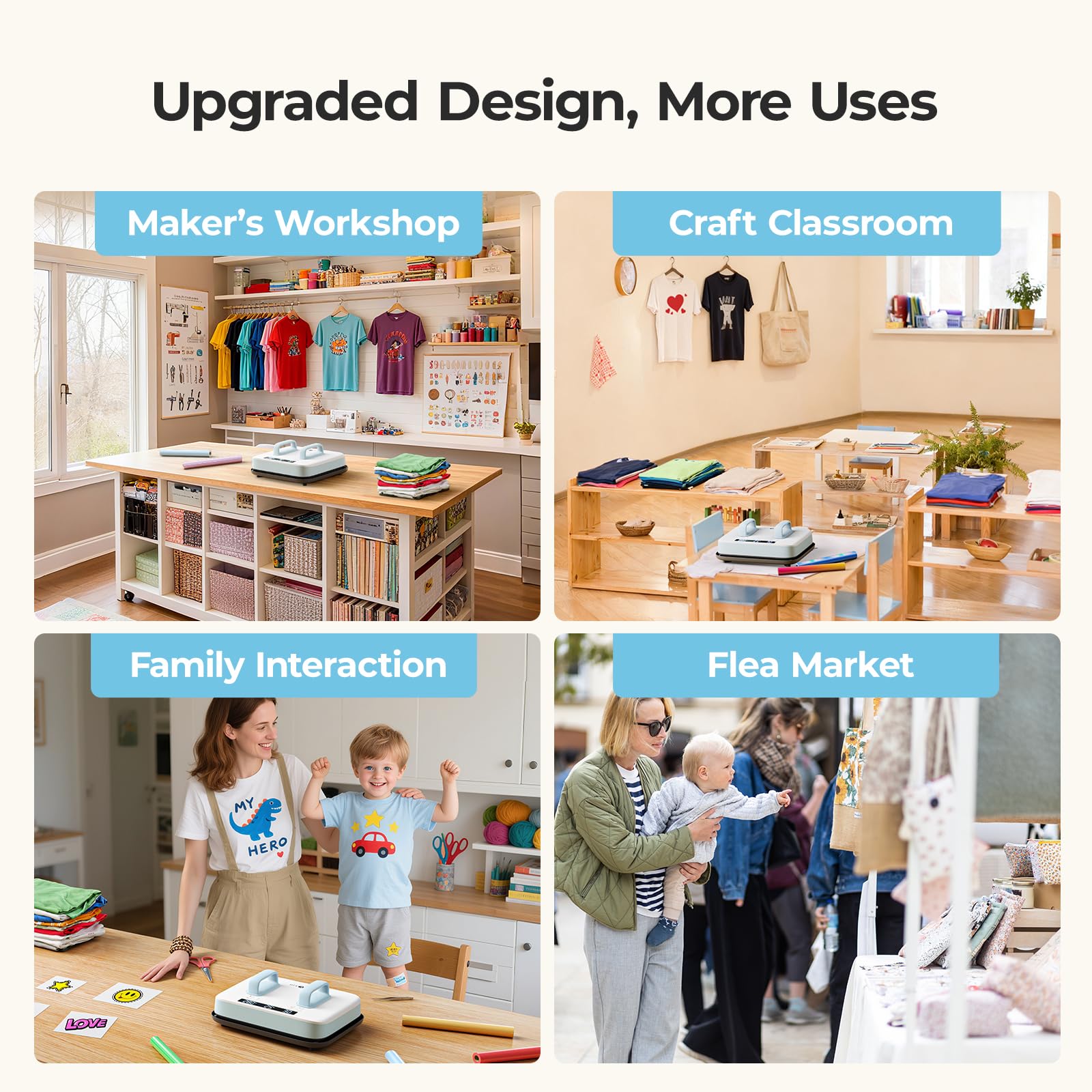 HTVRONT Heat Press Machine for T Shirts - Portable 12X10 Heat Press with Pressure Display, Heats Up Fast & Evenly H10 Heat Press Machines for HTV, Sublimation, Heat Transfer Projects - Image 7