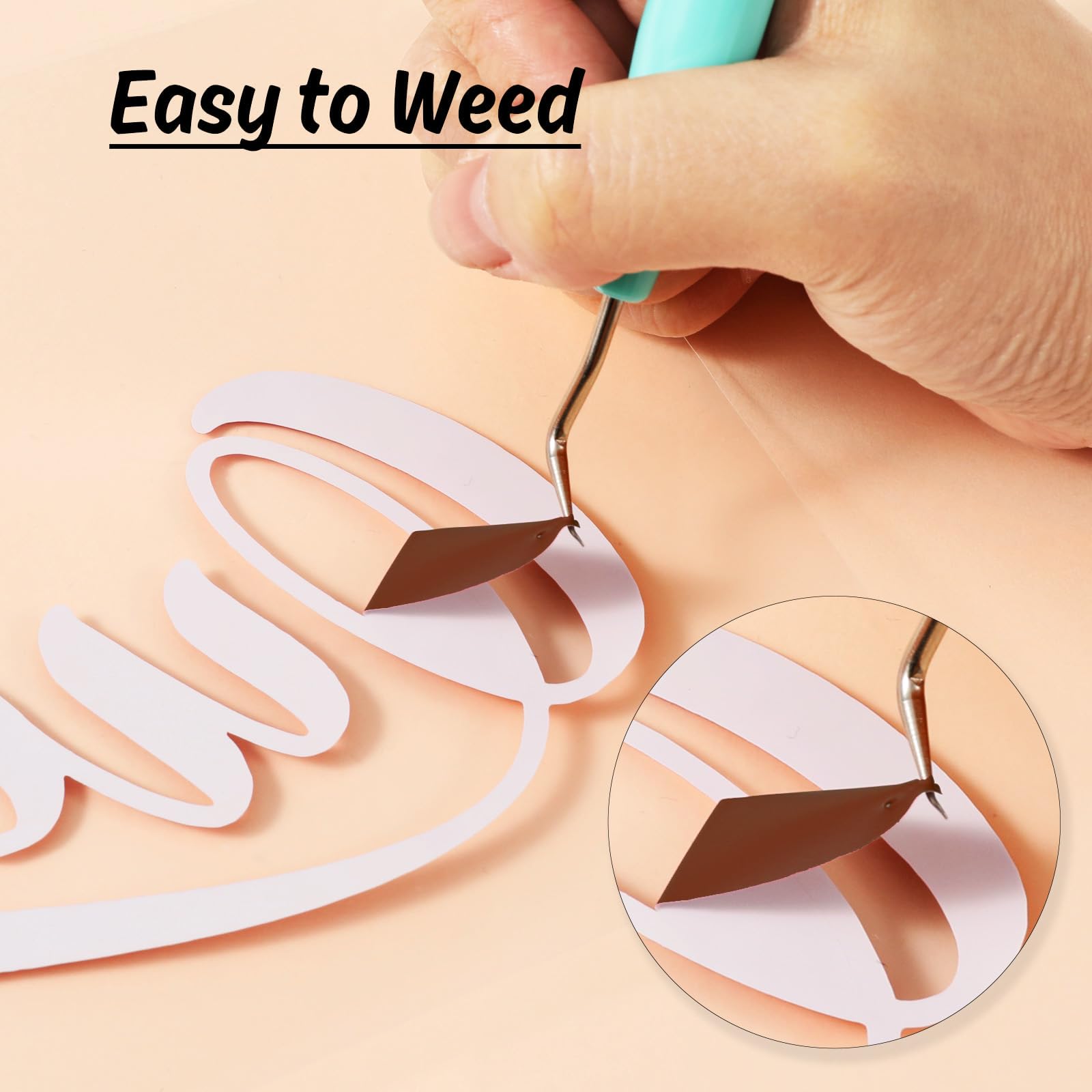 HTVRONT HTV Vinyl Rolls Heat Transfer Vinyl - 12" x 5ft Brown HTV Vinyl for Shirts, Iron on Vinyl for All Cutter Machine - Easy to Cut & Weed for Heat Vinyl Design (Brown) - Image 4