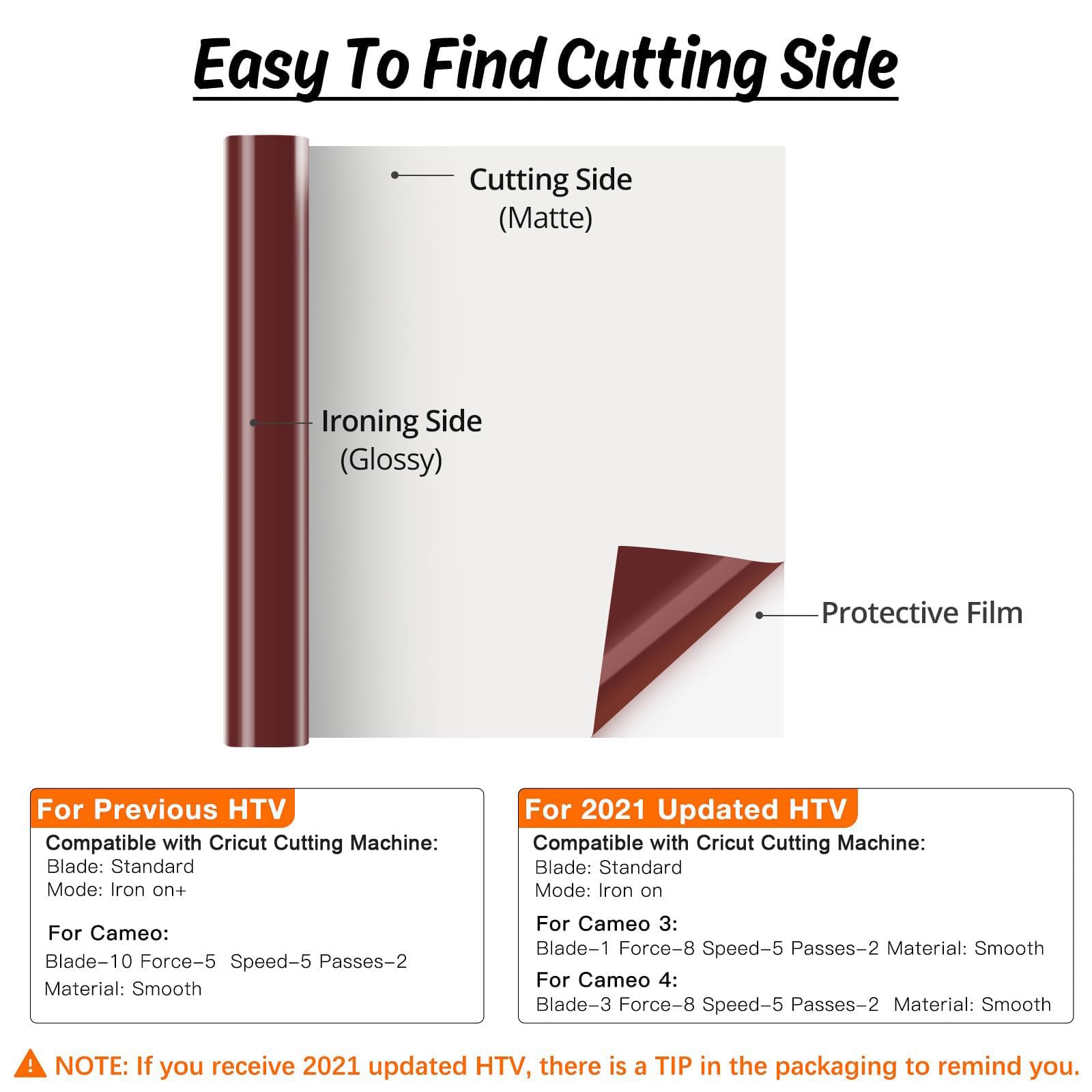 HTVRONT HTV Vinyl Rolls Heat Transfer Vinyl - 12" x 5ft Brown HTV Vinyl for Shirts, Iron on Vinyl for All Cutter Machine - Easy to Cut & Weed for Heat Vinyl Design (Brown) - Image 6