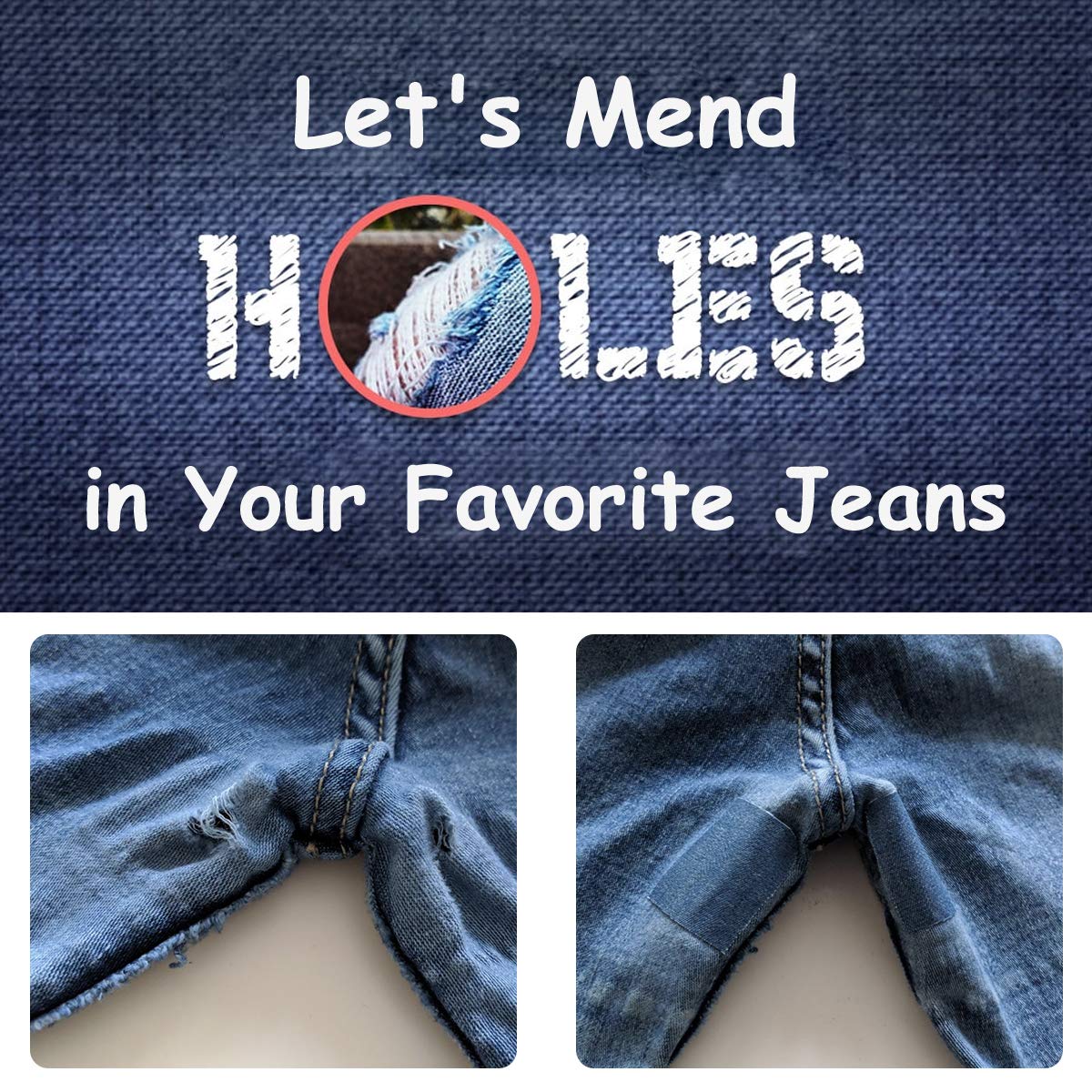 HTVRONT Iron on Patches for Clothes - 20 Pack Iron on Patches for Inside & Outside Jeans 3" by 4-1/4", Cotton Denim Patches with Strongest Glue for Clothing Repair and Decoration (4 Color) - Image 3