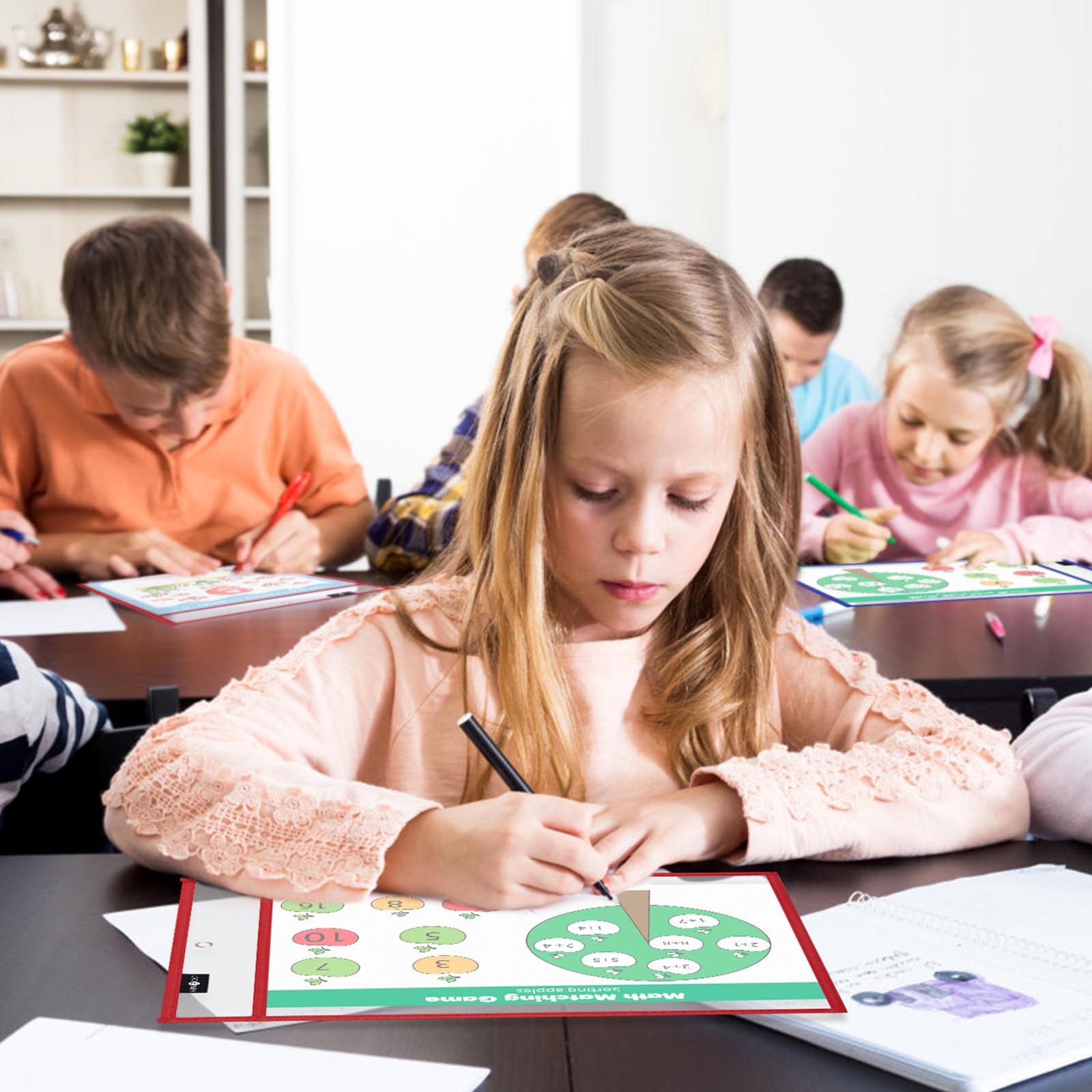 HTVRONT Oversized Dry Erase Pockets - 30 Pack Reusable Sleeves with Rings, Clear Plastic Sheet Protectors for Classrooms, Teachers, Schools, Shops, Ticket Holders - Image 7