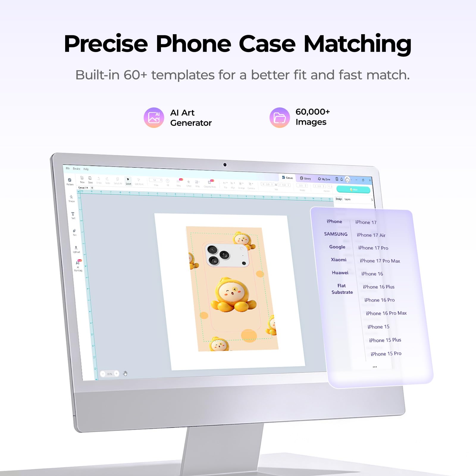 HTVRONT Phone Case Heat Press Machine Compatible with iPhone - H17 Vacuum Heat Press Machine for Phone Cases- Sublimation Press for Custom Phone Case, Badges, Coasters, Includes Film & Fixture - Image 6