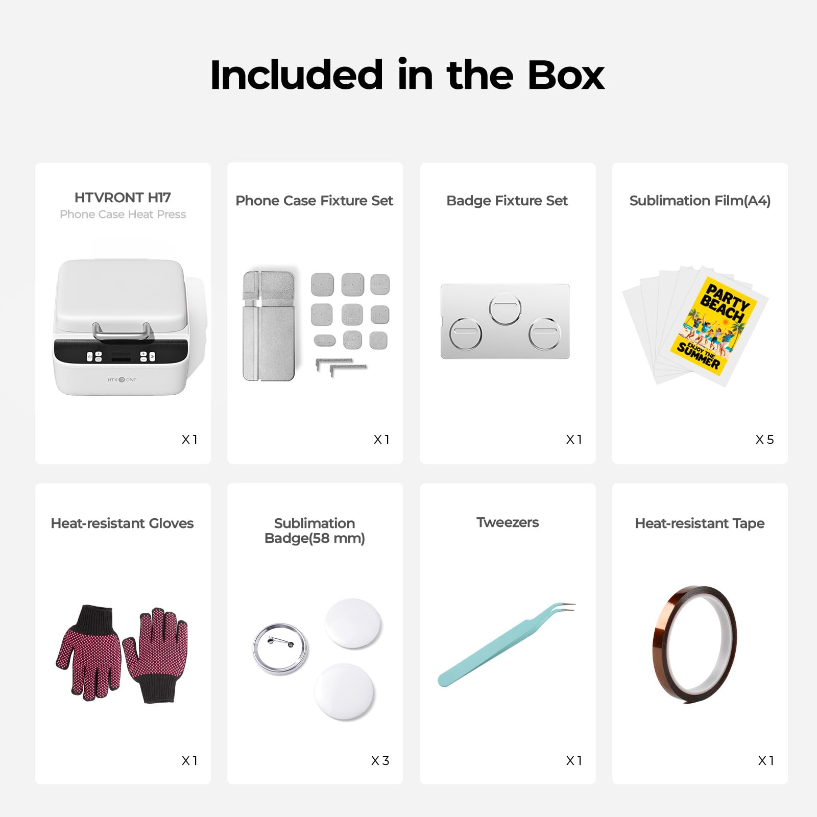 HTVRONT Phone Case Heat Press Machine Compatible with iPhone - H17 Vacuum Heat Press Machine for Phone Cases- Sublimation Press for Custom Phone Case, Badges, Coasters, Includes Film & Fixture - Image 9