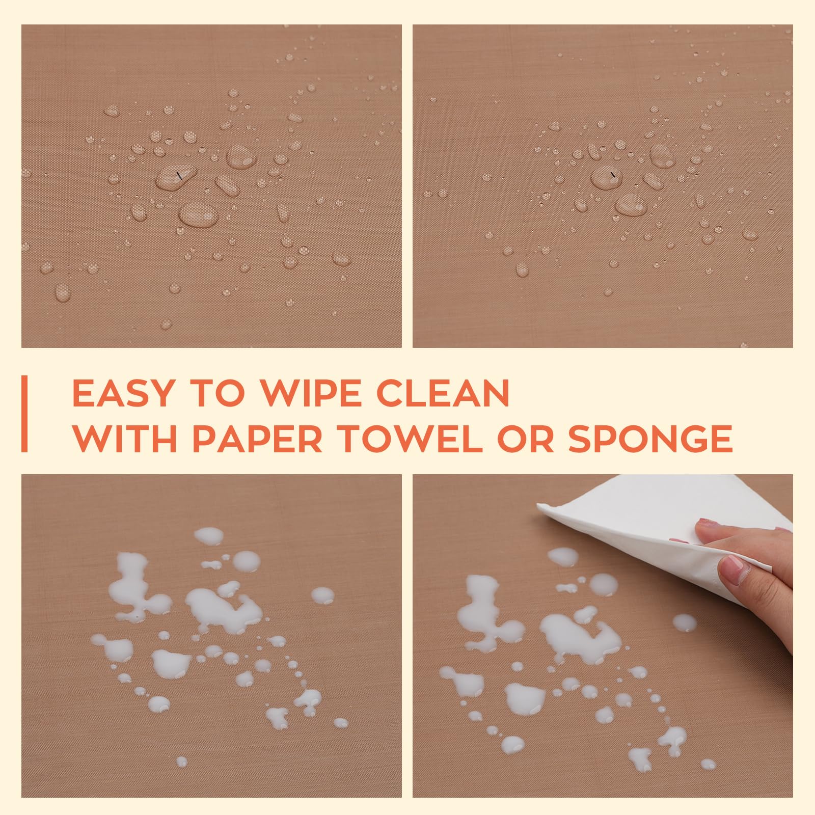 HTVRONT PTFE Sheets for Heat Press - 3 Pack Non Stick PTFE Polytetrafluoroethylene Sheet Reusable 12 x 16" PTFE Coating Paper Heat Resistant PTFE Mat(Brown) - Image 4