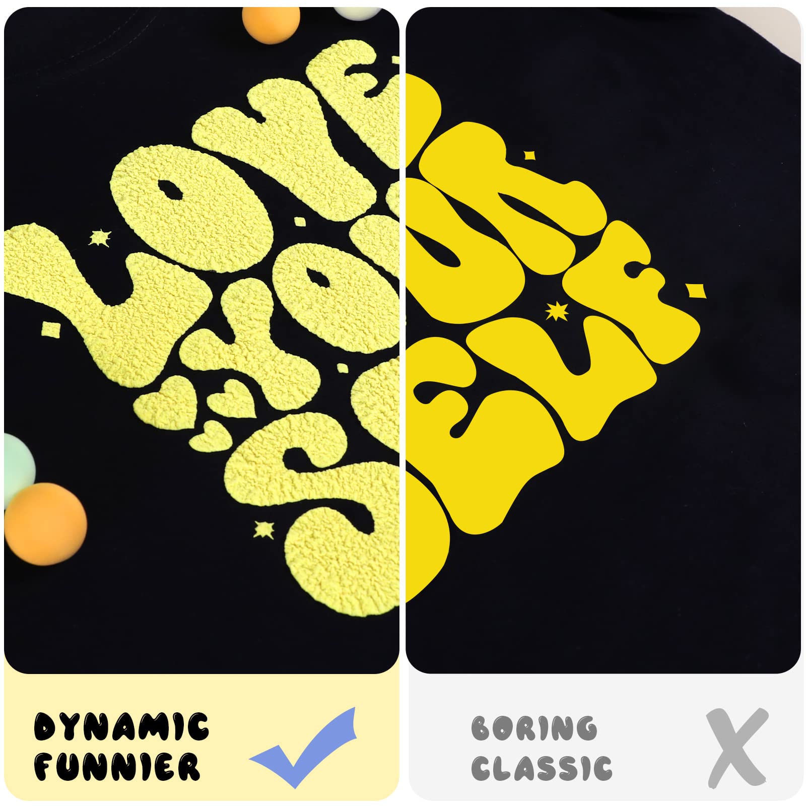 HTVRONT Puff Vinyl Heat Transfer-8 Pcs 3D Puff Vinyl in 8 Assorted Colors, 3D Puff Heat Transfer Vinyl for T-Shirts, 12x10 Puff HTV Compatible with Cricut Cutting Machine or Heat Press Machine - Image 6