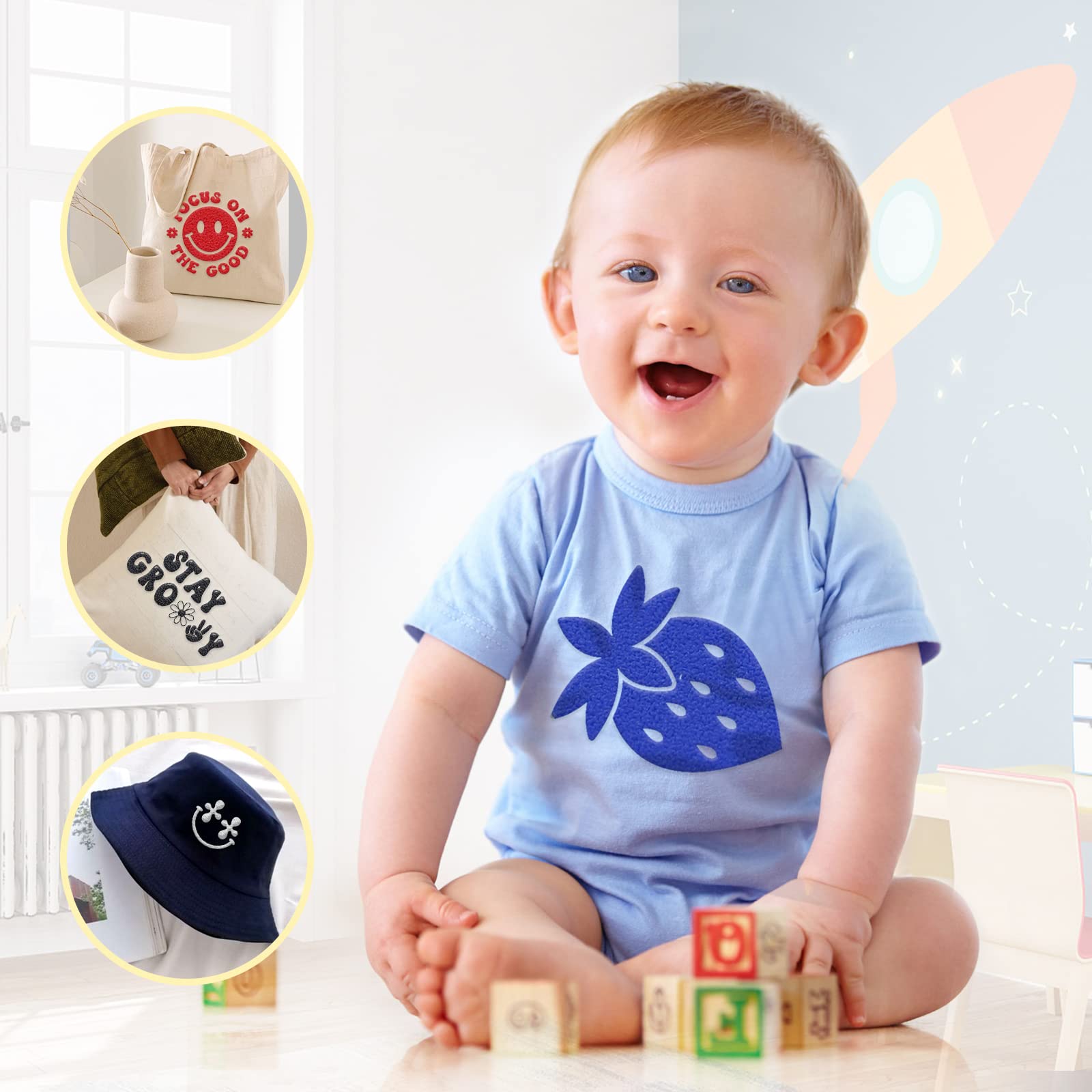 HTVRONT Puff Vinyl Heat Transfer-8 Pcs 3D Puff Vinyl in 8 Assorted Colors, 3D Puff Heat Transfer Vinyl for T-Shirts, 12x10 Puff HTV Compatible with Cricut Cutting Machine or Heat Press Machine - Image 7