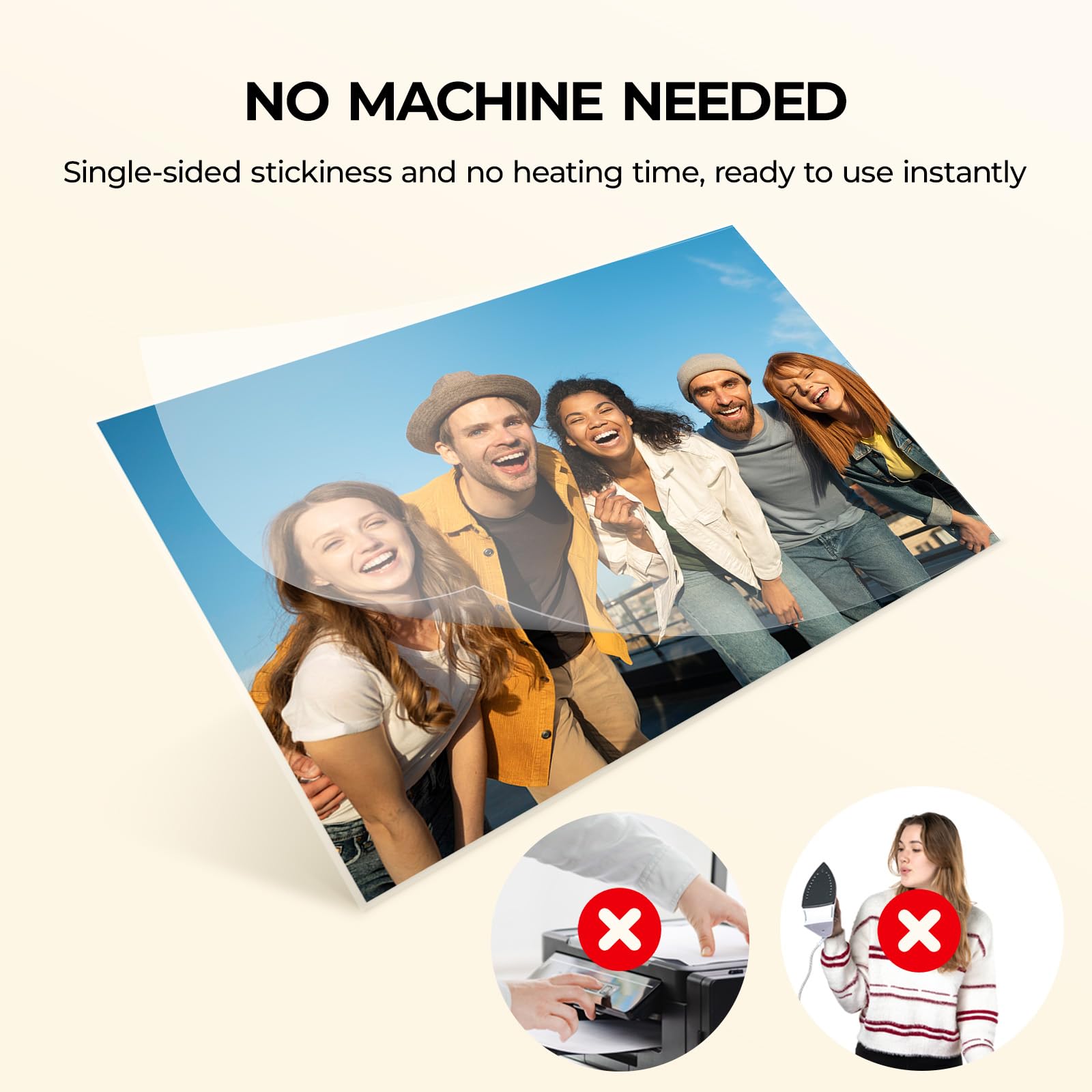 HTVRONT Self Adhesive Laminating Sheets - 50 Sheets, 4mil, 9 x 12 Inches Self Laminating Sheets, No Machine Needed Clear Laminating Sheets for Protecting Documents Photos Menus Stickers Book Cover - Image 3