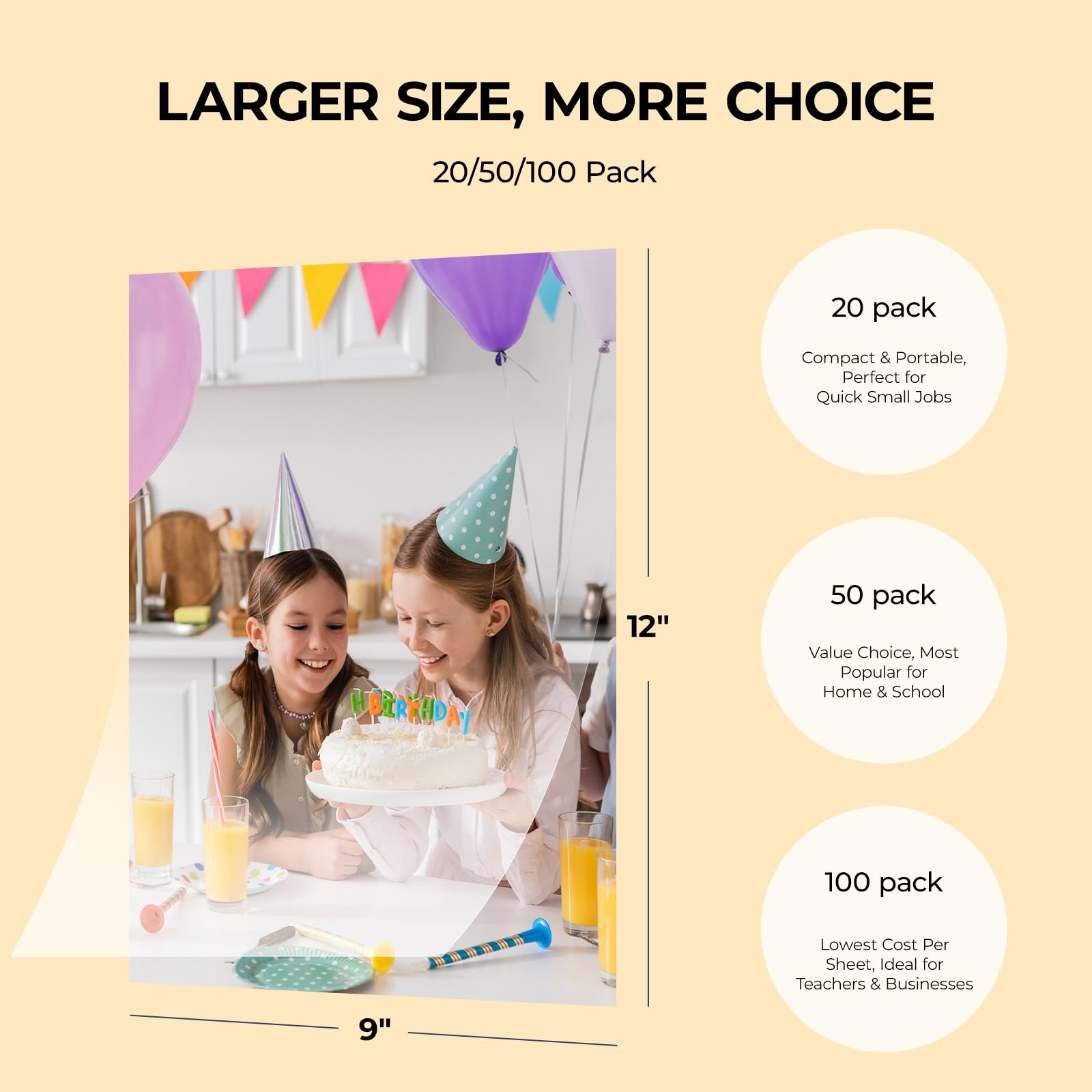 HTVRONT Self Adhesive Laminating Sheets - 50 Sheets, 4mil, 9 x 12 Inches Self Laminating Sheets, No Machine Needed Clear Laminating Sheets for Protecting Documents Photos Menus Stickers Book Cover - Image 5