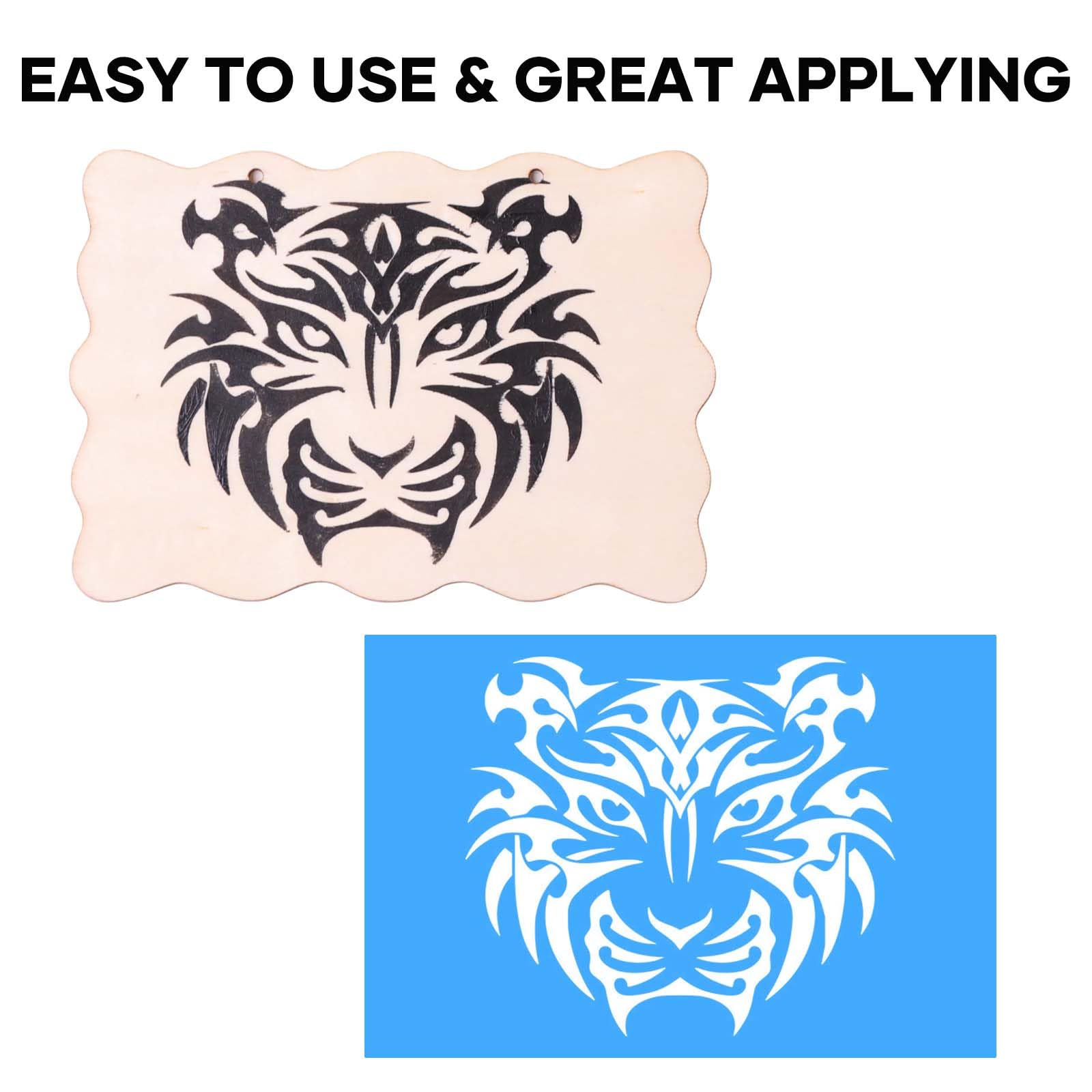 HTVRONT Stencil Permanent Adhesive Vinyl - 12” x 50 FT Light Blue Adhesive Stencil Vinyl Compatible with Cricut Cutting Machine & Silhouette Machine - Image 4