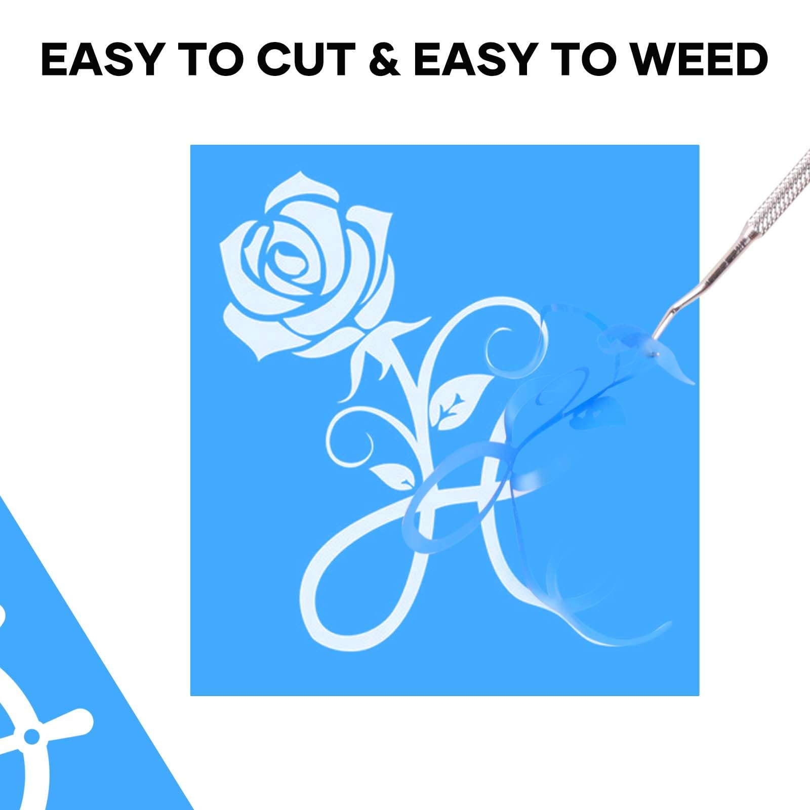 HTVRONT Stencil Permanent Adhesive Vinyl - 12” x 50 FT Light Blue Adhesive Stencil Vinyl Compatible with Cricut Cutting Machine & Silhouette Machine - Image 5