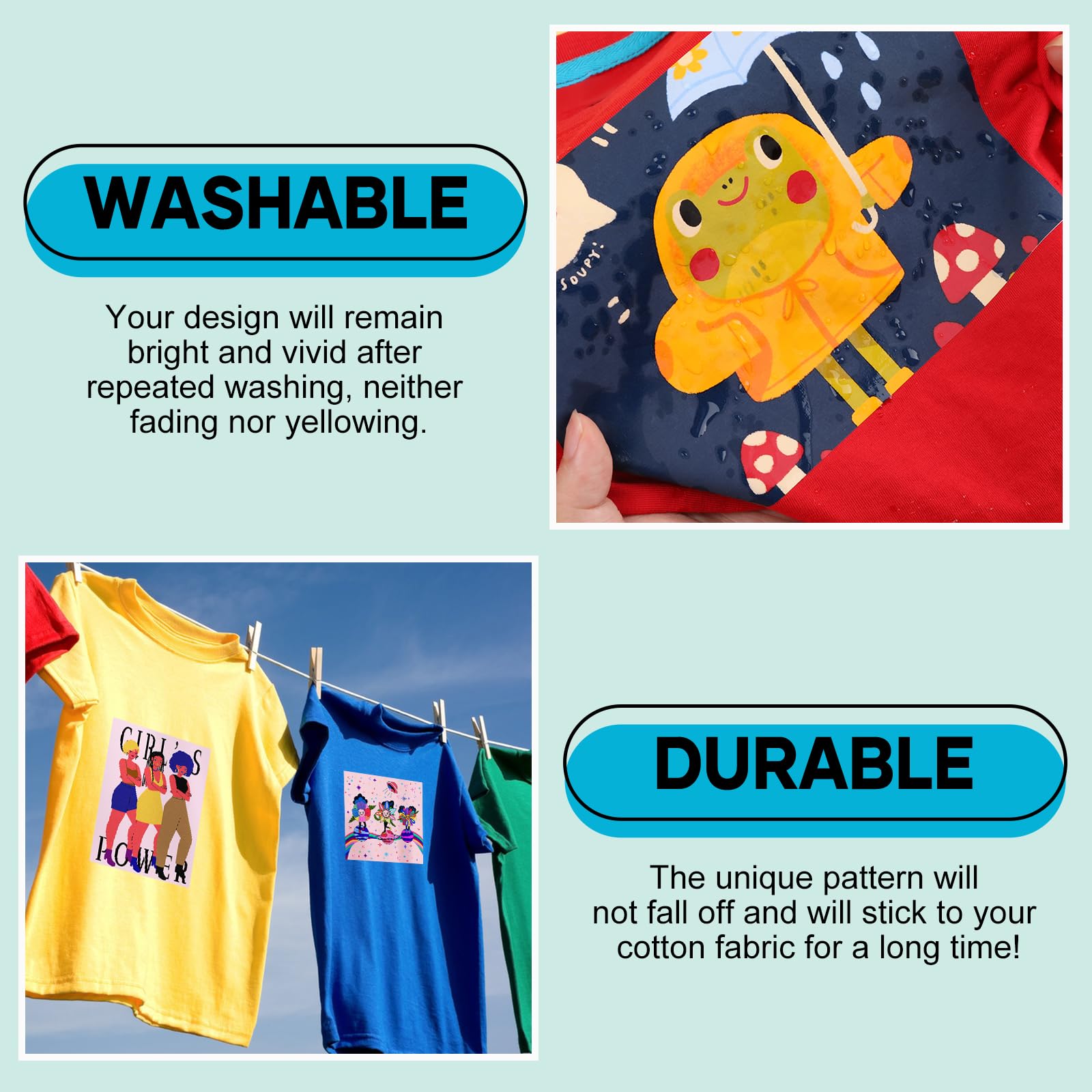 HTVRONT Sublimation HTV for Dark Fabric/Light Fabric 30 Pack - 12 * 10'' Matte Sublimation Vinyl - Sublimation Blanks for Sublimation Shirts/Hat/Pillow/Bag - Image 4