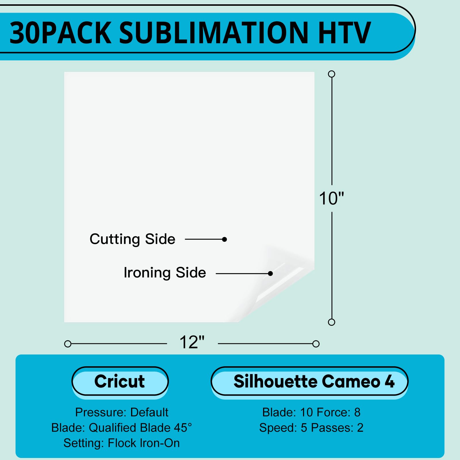 HTVRONT Sublimation HTV for Dark Fabric/Light Fabric 30 Pack - 12 * 10'' Matte Sublimation Vinyl - Sublimation Blanks for Sublimation Shirts/Hat/Pillow/Bag - Image 6