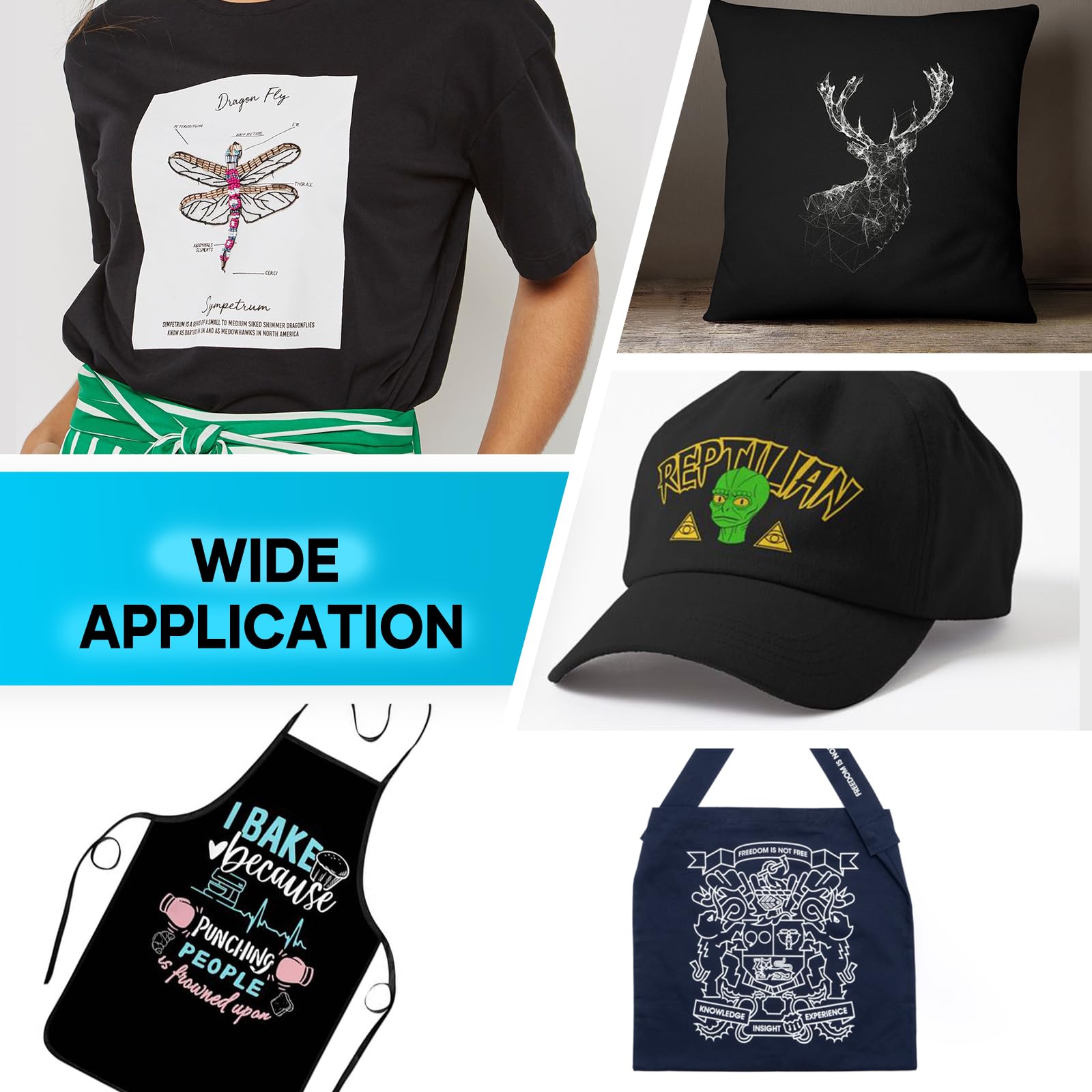 HTVRONT Sublimation HTV for Dark Fabric/Light Fabric 30 Pack - 12 * 10'' Matte Sublimation Vinyl - Sublimation Blanks for Sublimation Shirts/Hat/Pillow/Bag - Image 7