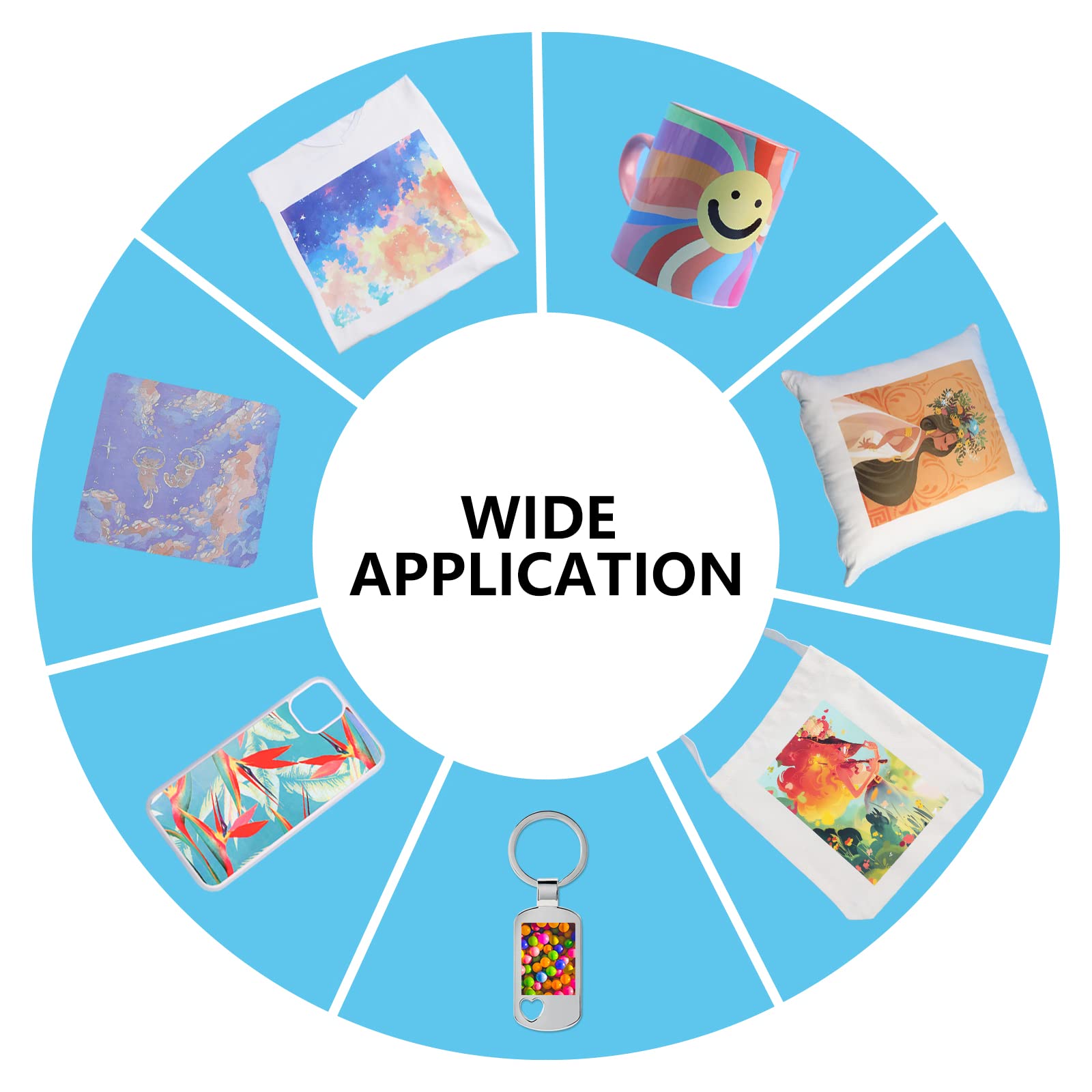 HTVRONT Sublimation Paper 8.5 x 11 Inches - 150 Sheets 105g Excellent Ink Release Sublimation Transfer Paper for Tumblers, Mugs, T-shirts - Image 6