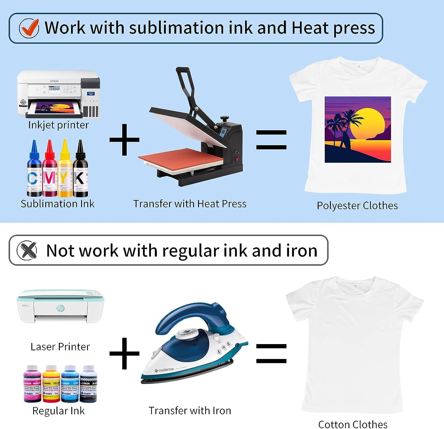 HTVRONT Sublimation Paper 8.5 x 11 inches - 150 Sheets Sublimation Paper Compatible with Inkjet Printer 120gsm - Image 5