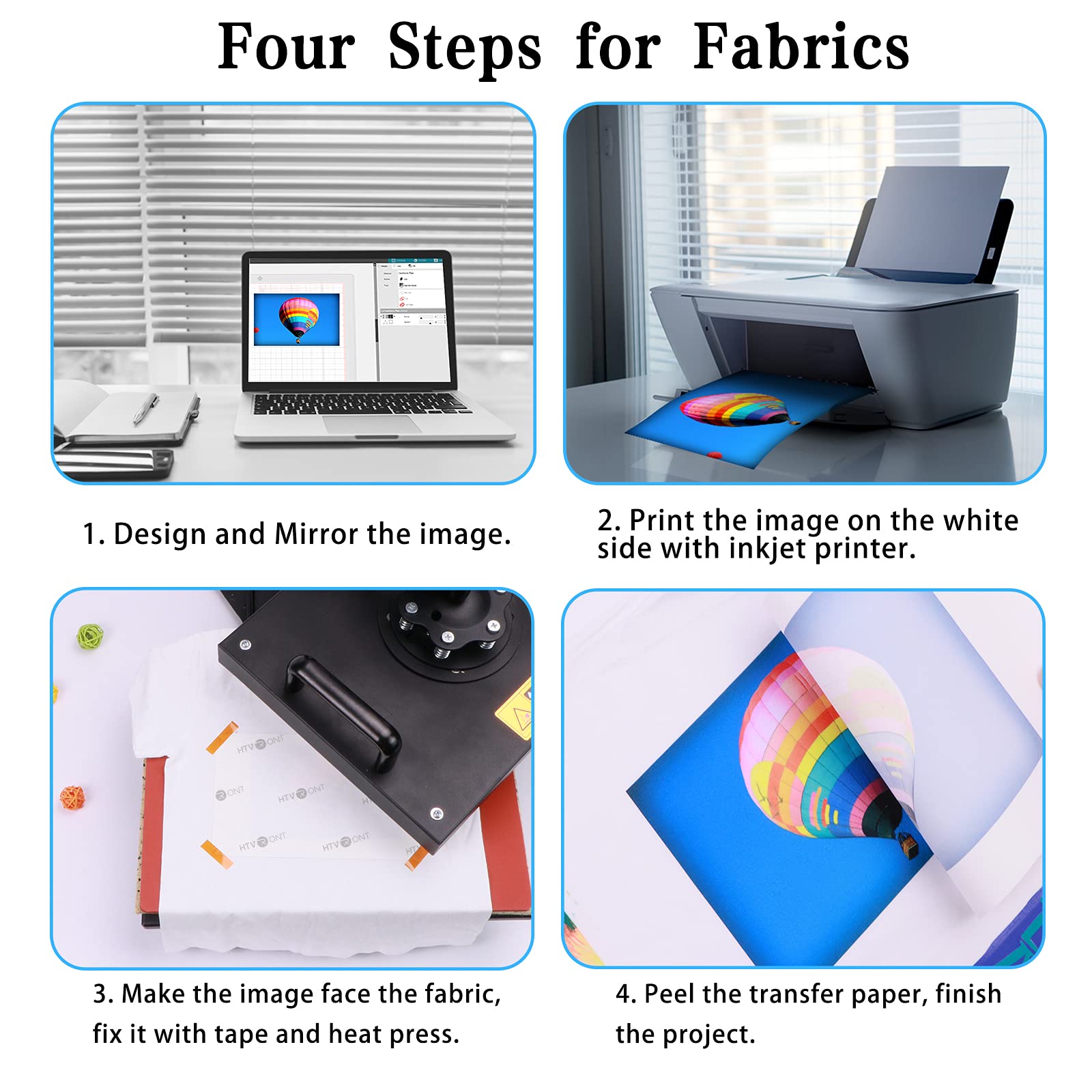 HTVRONT Sublimation Paper 8.5 x 11 inches - 150 Sheets Sublimation Paper Compatible with Inkjet Printer 120gsm - Image 8