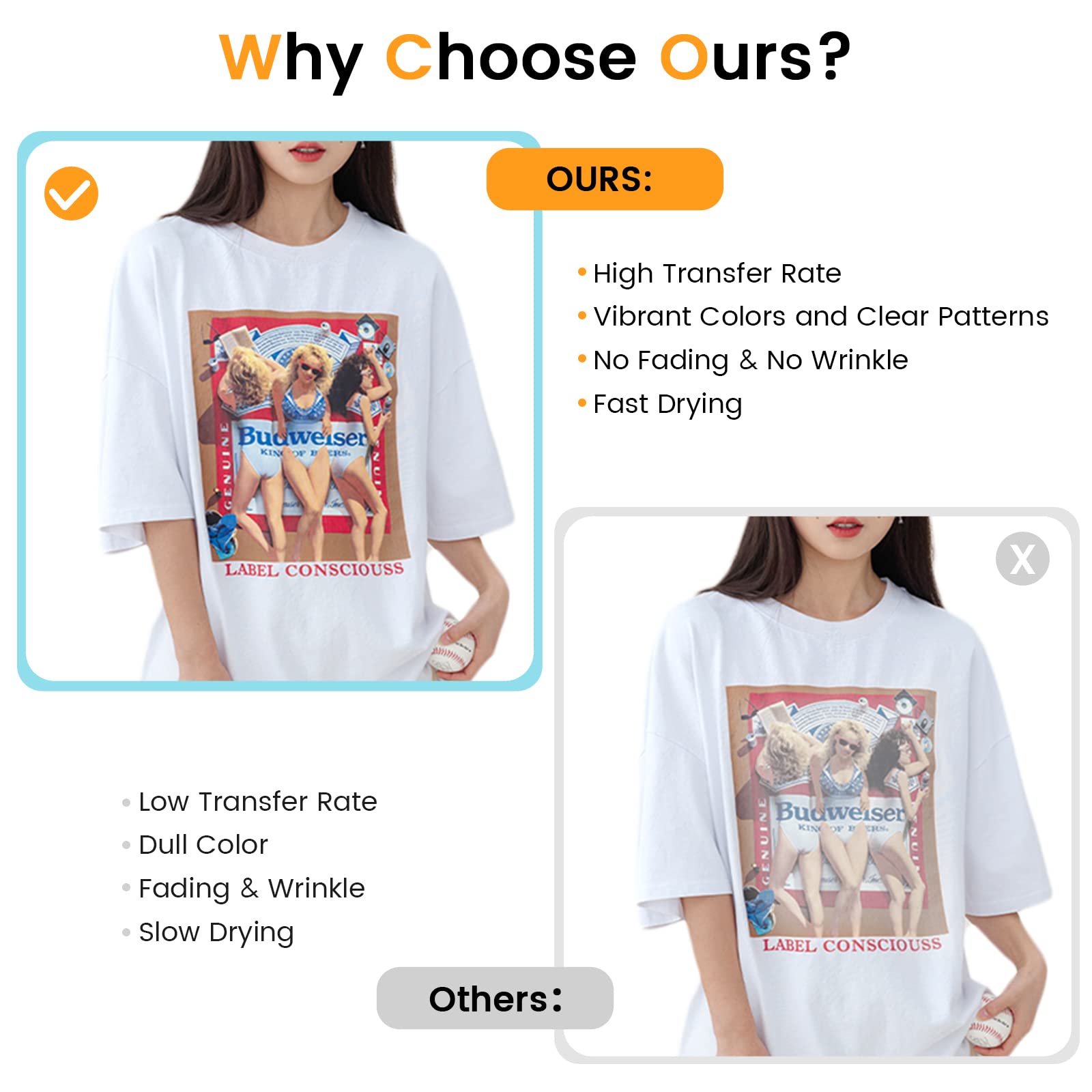 HTVRONT Sublimation Paper 8.5x14 inches - 30 Sheets Sublimation Transfer Paper Compatible with Inkjet Printer, Easy to Transfer 120 gsm Sublimination Paper for tumblers, T-shirts, Mugs - Image 7