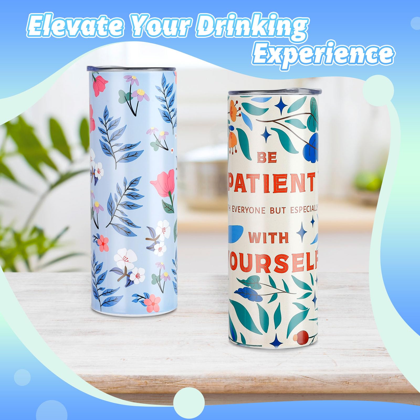 HTVRONT Sublimation Tumblers 12 PCS - 20 OZ Sublimation Tumbler Blanks with Sublimation Paper/Shrink Wrap Films/Heat Tape/Straws/Straw Brush - Sublimation Blanks Products for Gift/DIY Craft - Image 7