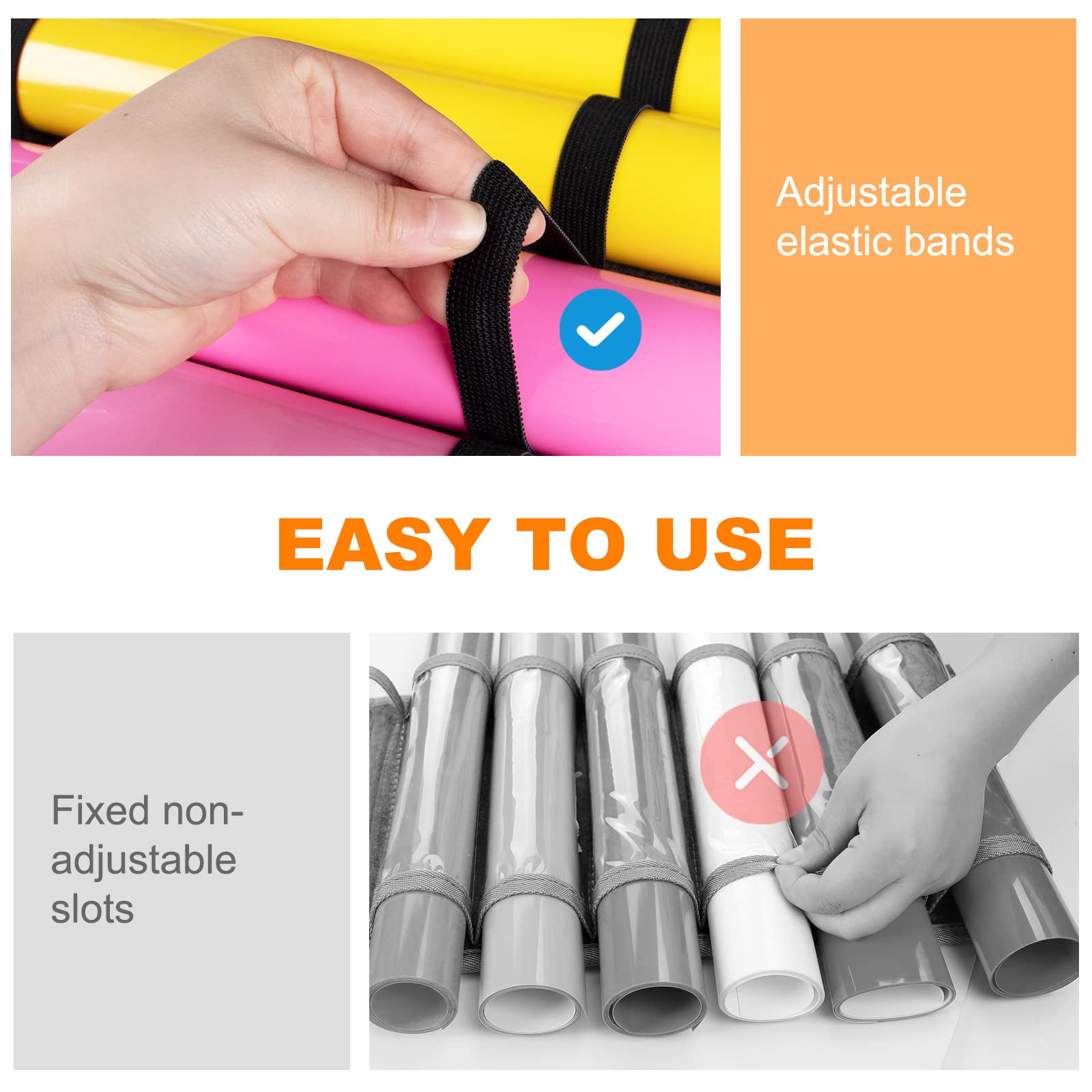 HTVRONT Vinyl Storage Organizer - Holds Up to 48 Rolls, Grey Craft Vinyl Organizer with Wall Mount/Hanging Over the Door - Image 4