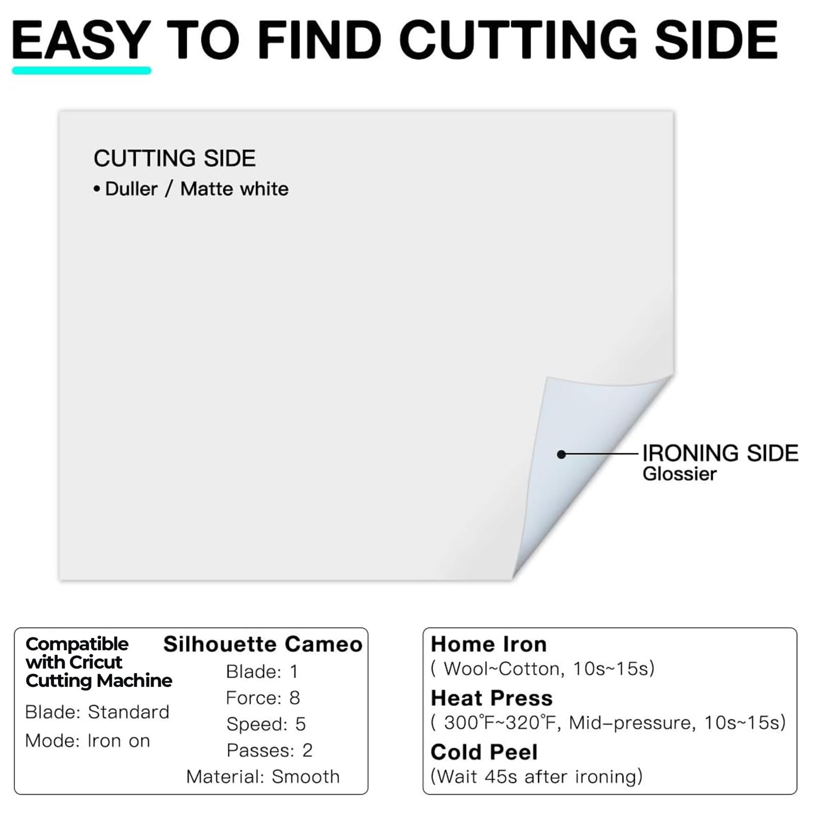 White HTV Heat Transfer Vinyl Bundle: 13 Pack 12" x 10" White Iron on Vinyl for T-Shirt, Heat Transfer Vinyl for Silhouette Cameo or Heat Press Machine - Image 6